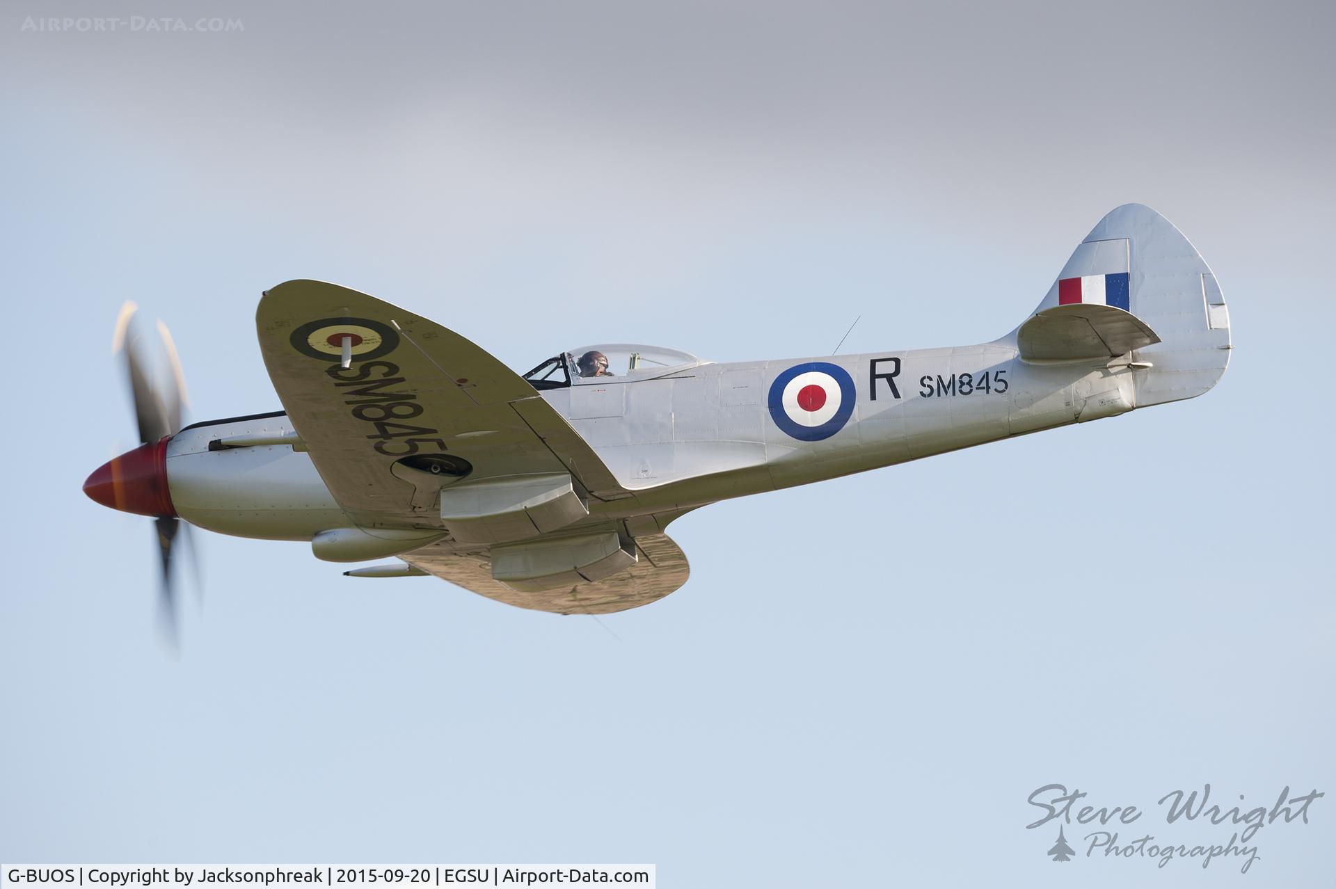 G-BUOS, 1945 Supermarine 394 Spitfire FR.XVIIIe C/N 6S/672224, Duxford BoB 75th Anniversary Airshow 20-9-15