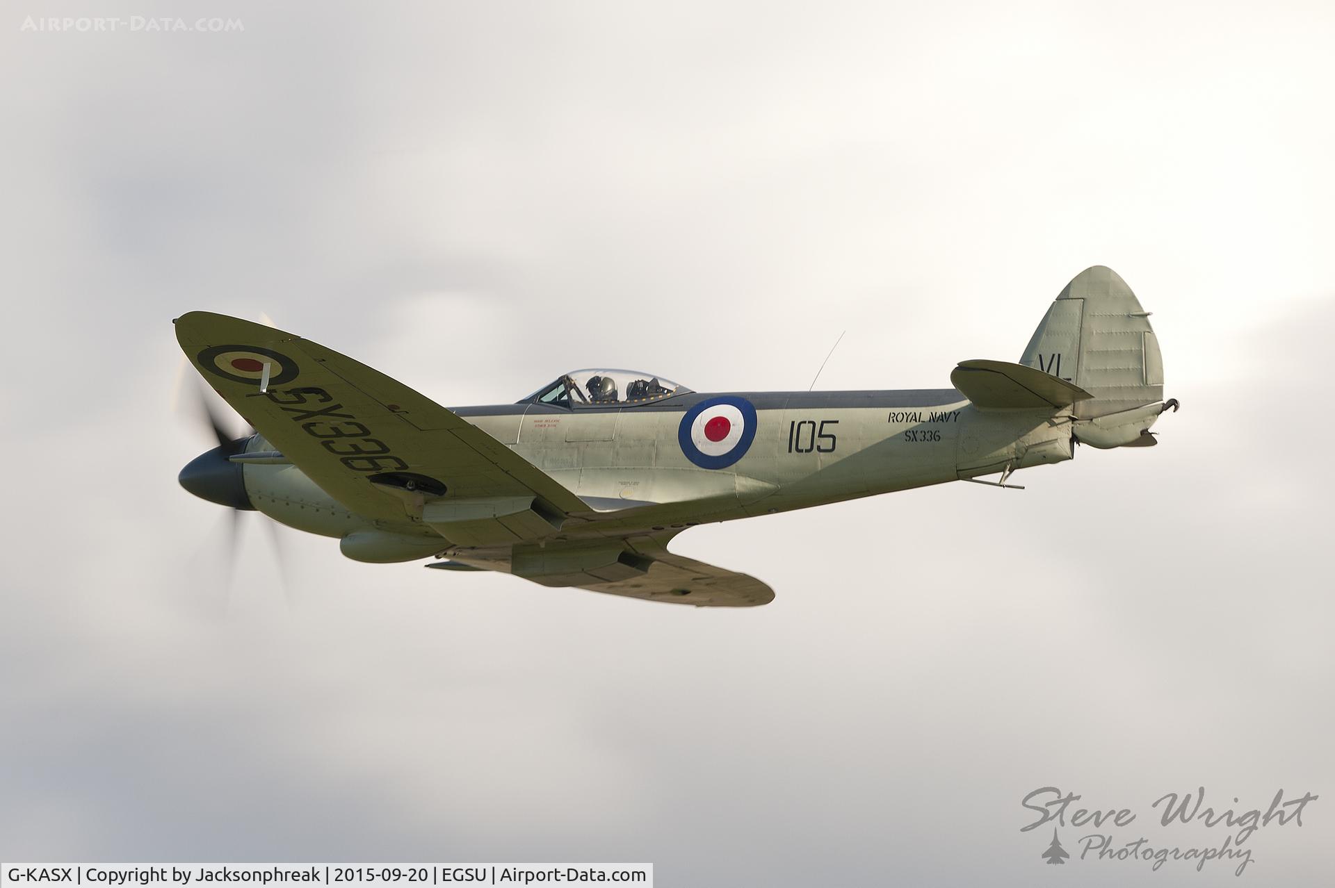 G-KASX, 1946 Supermarine 395 Seafire F.XVII C/N FLWA 25488, Duxford BoB 75th Anniversary Airshow 20-9-15