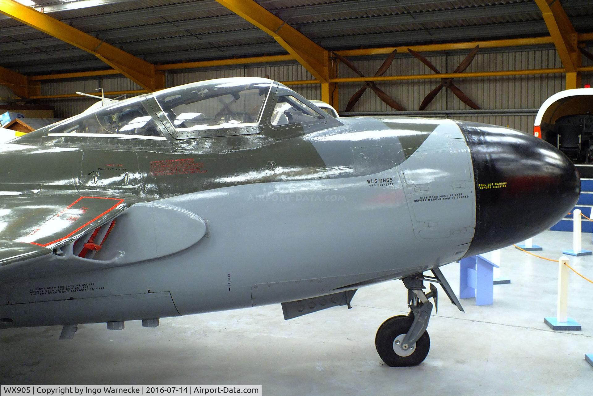 WX905, De Havilland DH-112 Venom NF.3 C/N Not found WX905, De Havilland D.H.112 Venom NF3 at the Newark Air Museum
