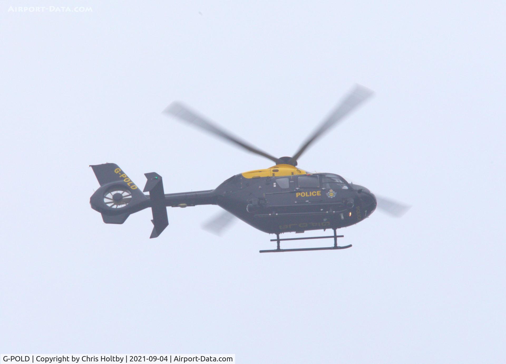G-POLD, 2003 Eurocopter EC-135T-2 C/N 0300, Over Potters Bar responding to emercall. Based at EGSX