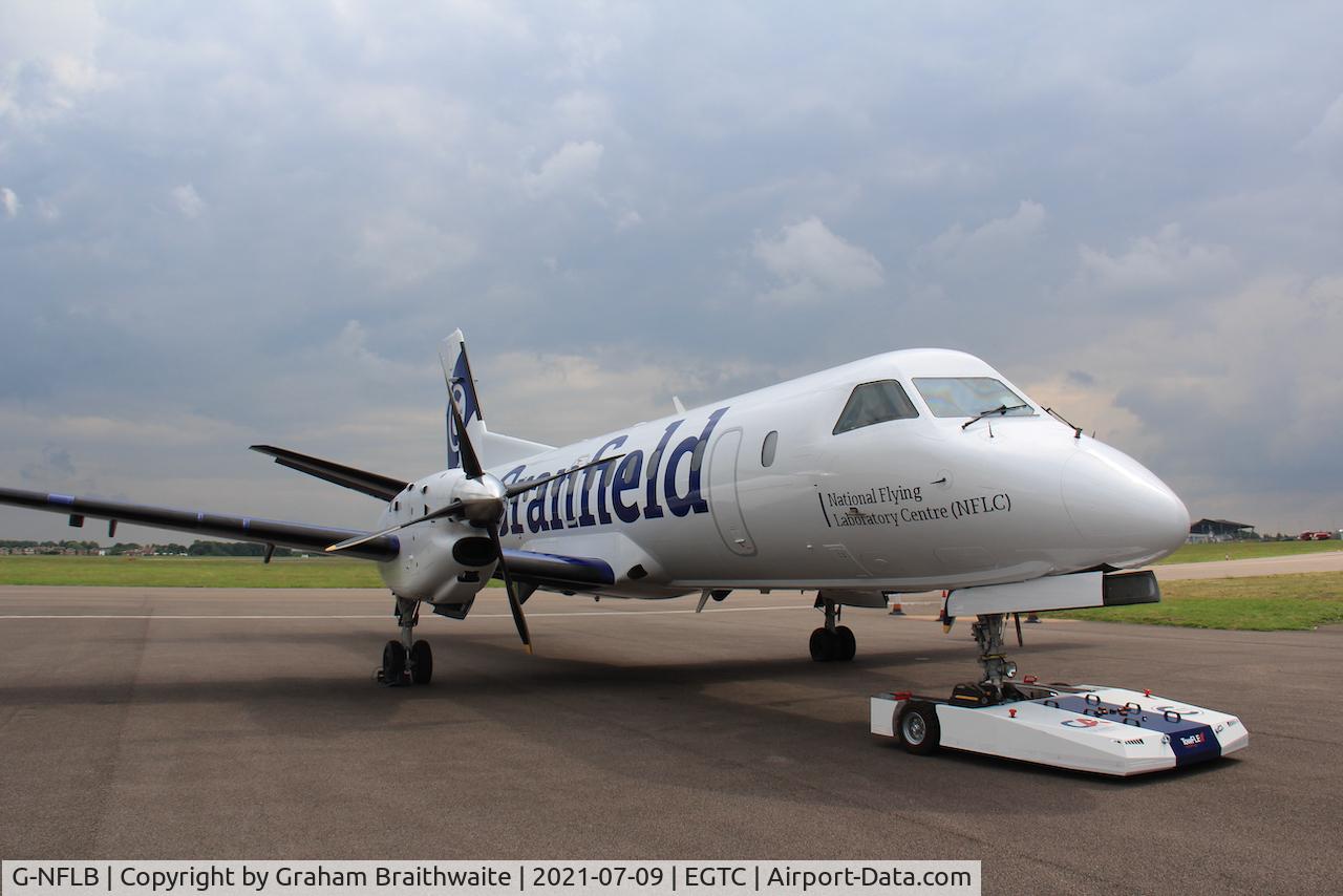 G-NFLB, 1998 Saab 340B C/N 340B-456, Delivered to Cranfield on 9th July 2021 from Linköping after conversion to its new role as a flying classroom and laboratory.