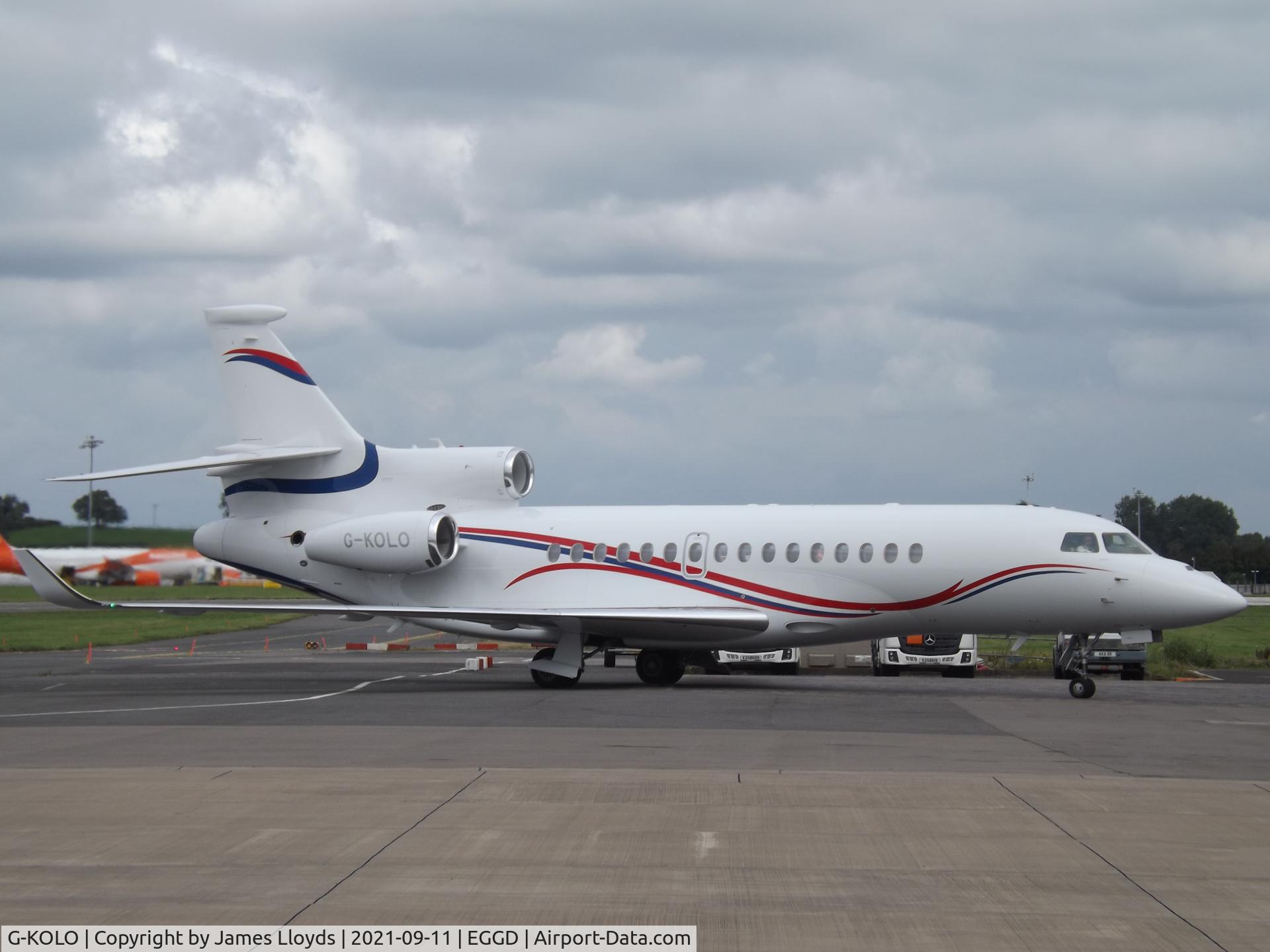 G-KOLO, 2020 Dassault Falcon 8X C/N 470, Taxing in at Bristol Airport.