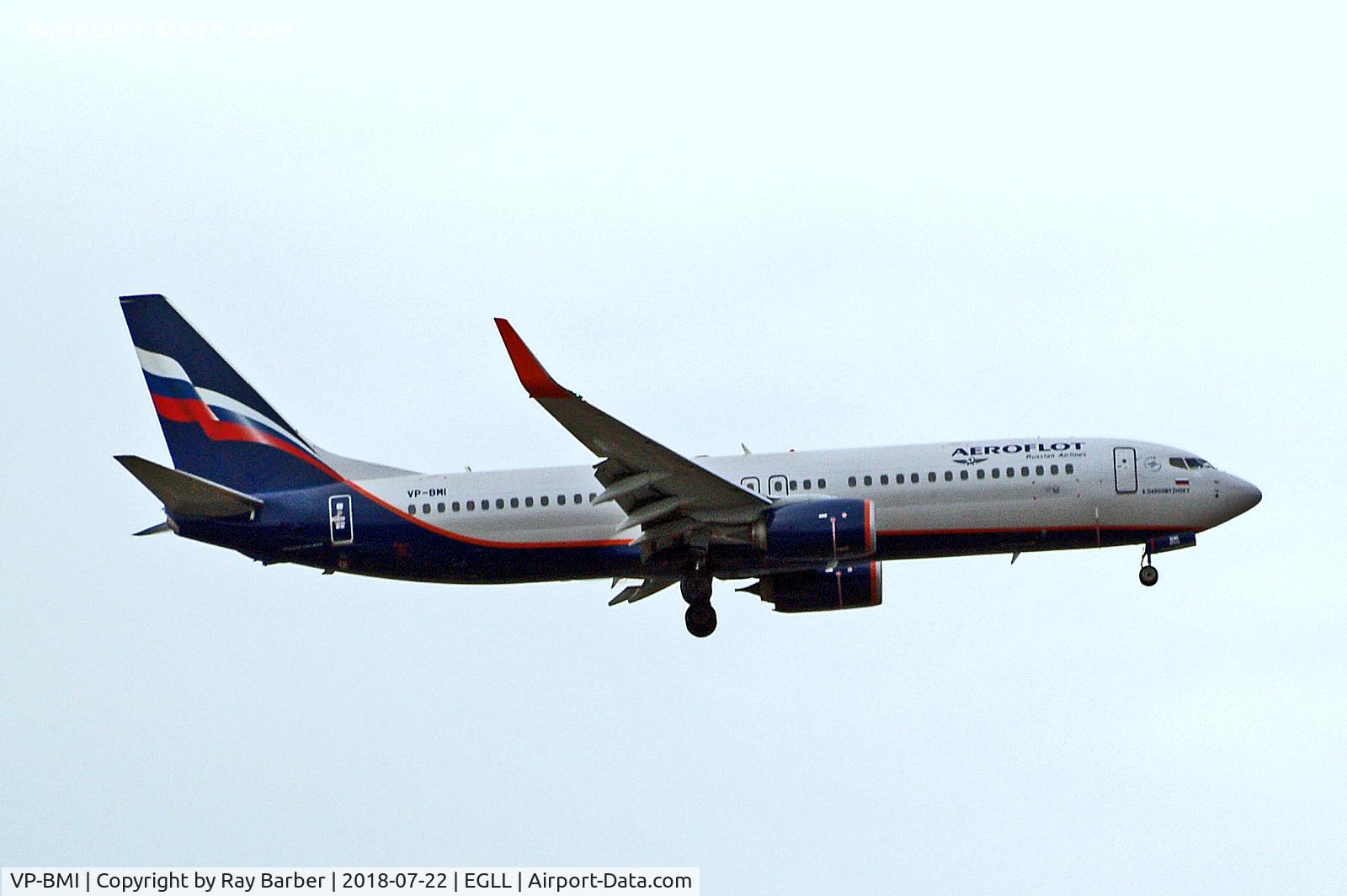 VP-BMI, 2017 Boeing 737-8MC C/N 44433, VP-BMI   Boeing 737-800 [44433] (Aeroflot Russian Airlines) Home~G 22/07/2018
