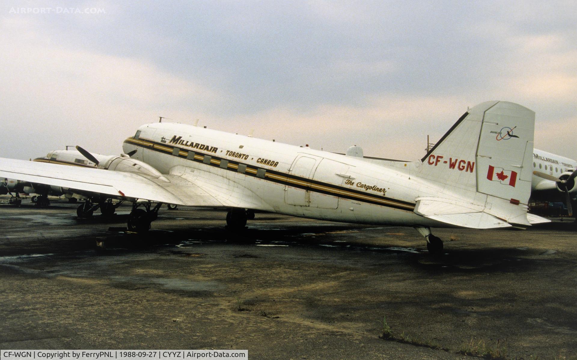 CF-WGN, 1944 Douglas DC-3C C/N 33368, Millardair DC3 among its sister ships