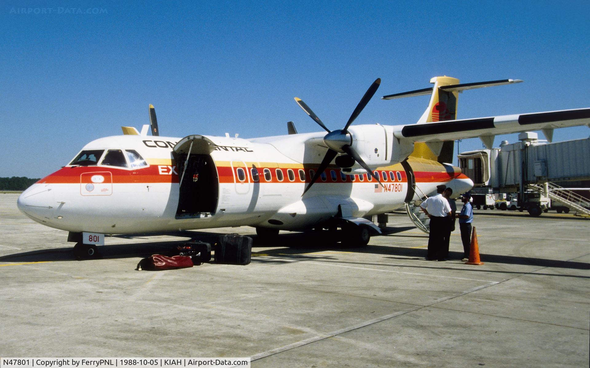 N47801, 1987 ATR 42-320 C/N 060, Continental Express ATR42, our ride to HOU in 9 minutes flat.