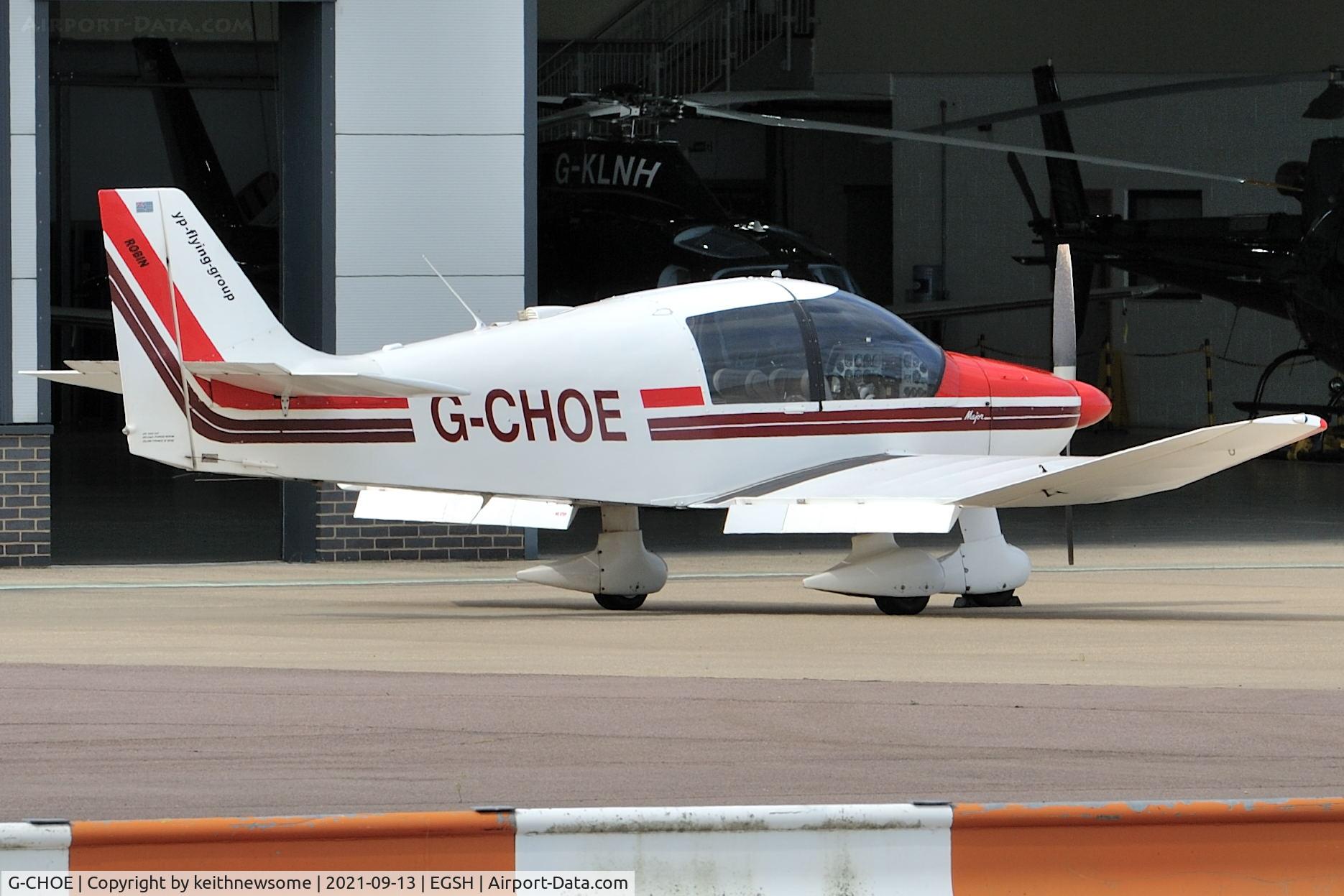 G-CHOE, 1975 Robin DR-400-140B Major C/N 1046, Parked at Norwich.