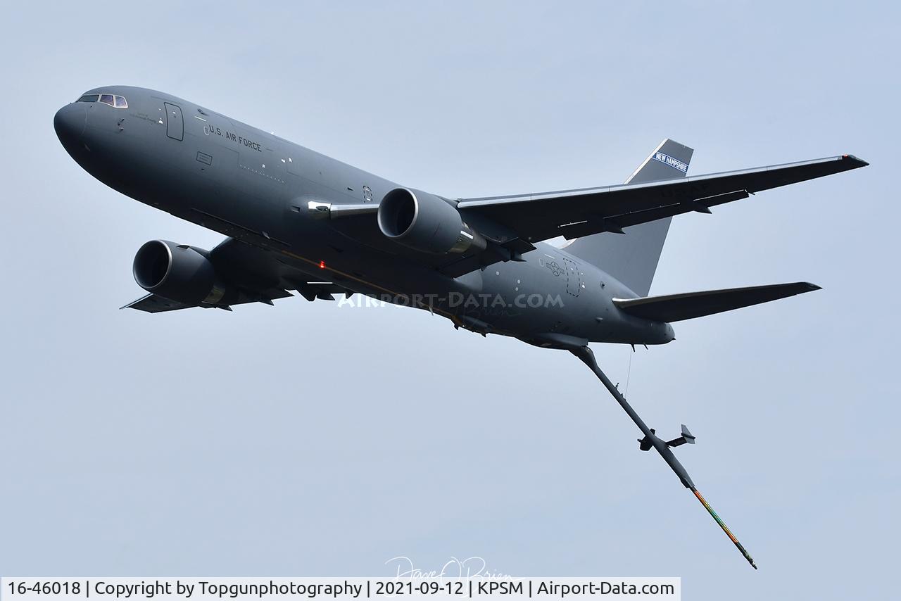 16-46018, 2016 Boeing KC-46A Pegasus C/N 34135, PACK157 flying the tanker demo at Pease