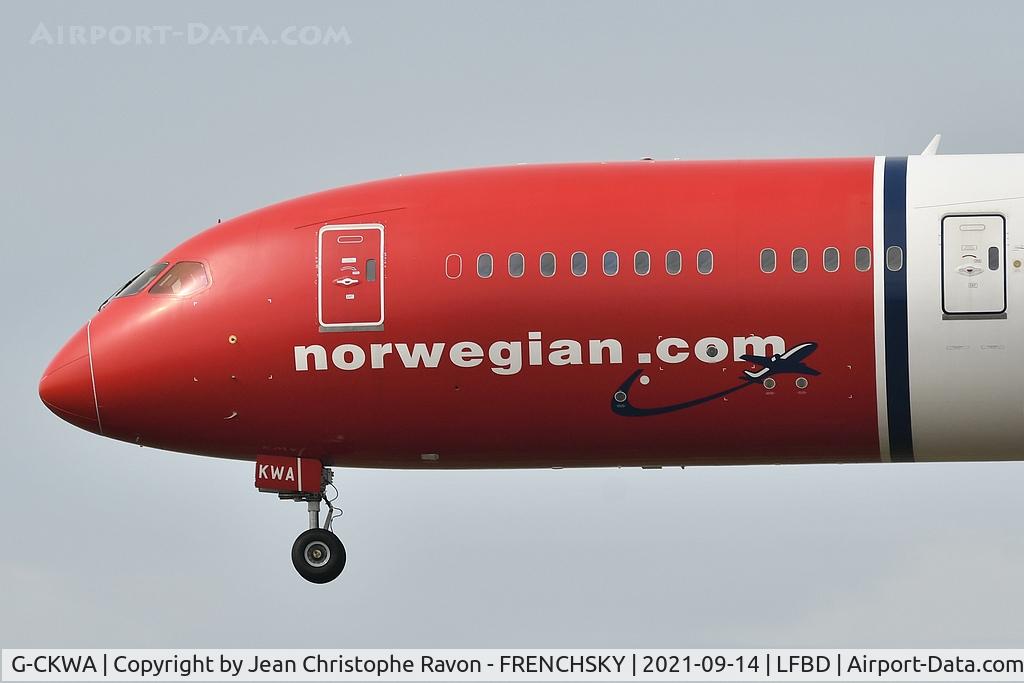 G-CKWA, 2018 Boeing 787-9 Dreamliner C/N 63315, Norwegian from Oslo NRS78F (stored Bordeaux 14/9/2021)