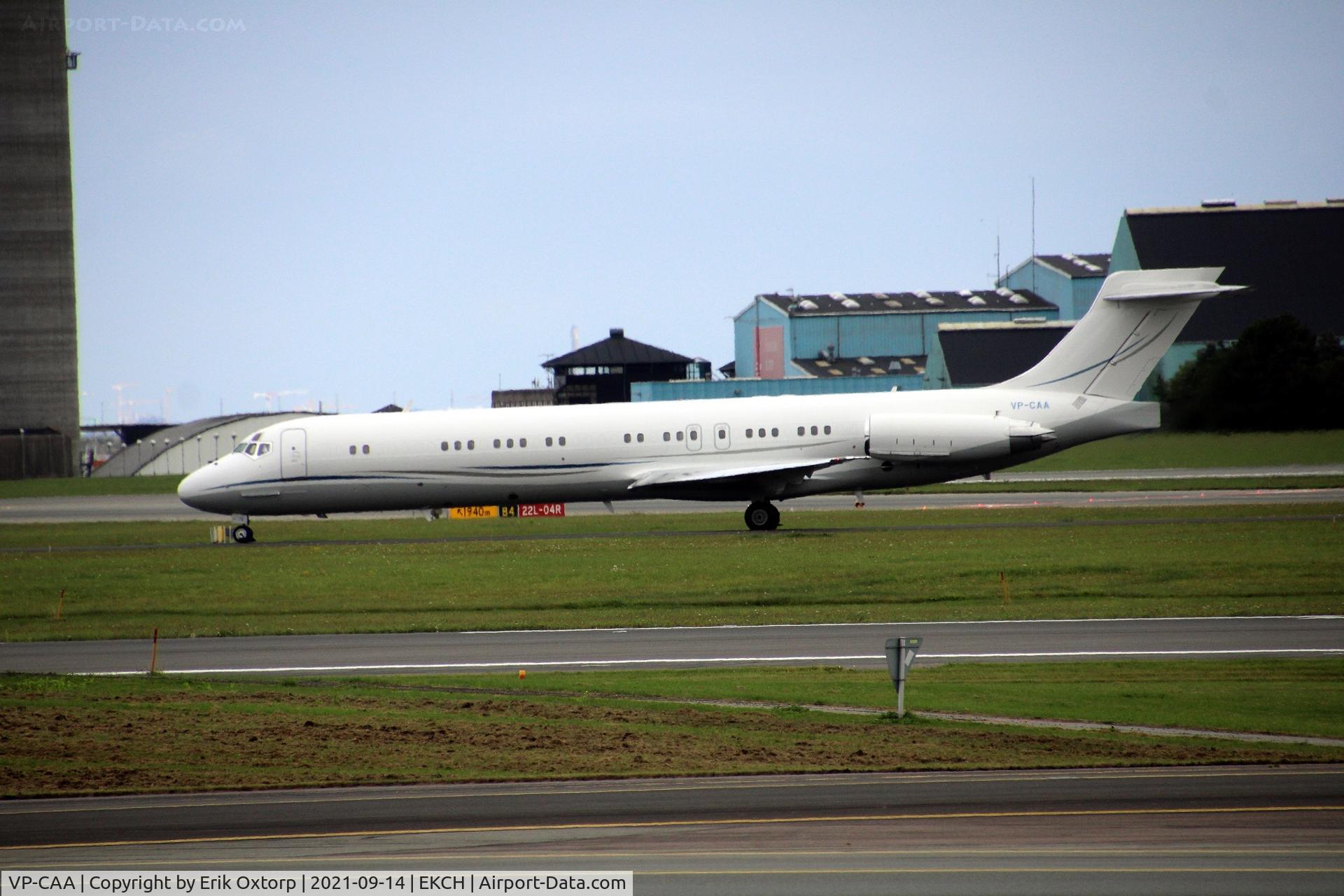 VP-CAA, 1989 McDonnell Douglas MD-87 (DC-9-87) C/N 49767, VP-CAA landing rw 22L