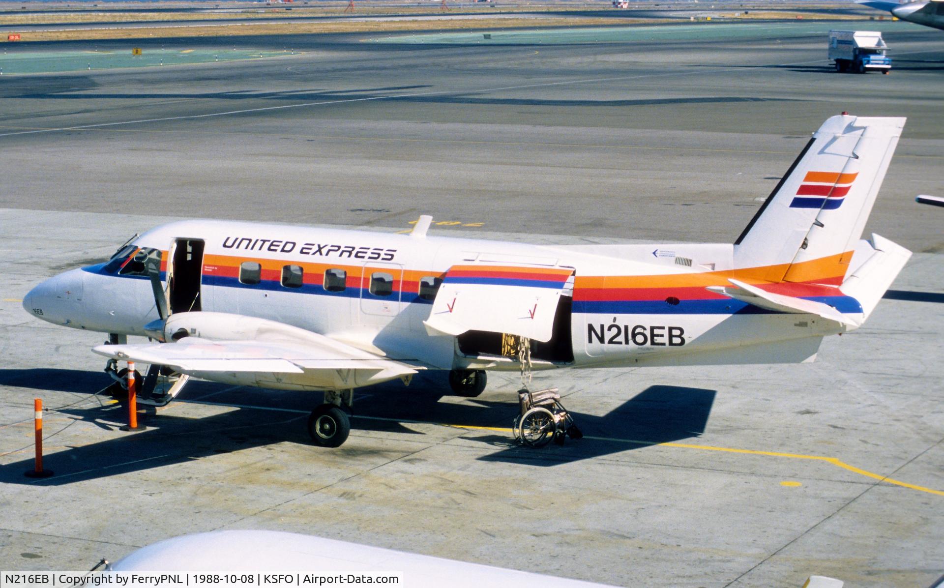 N216EB, 1984 Embraer EMB-110P1 Bandeirante C/N 110447, United Express EMB110