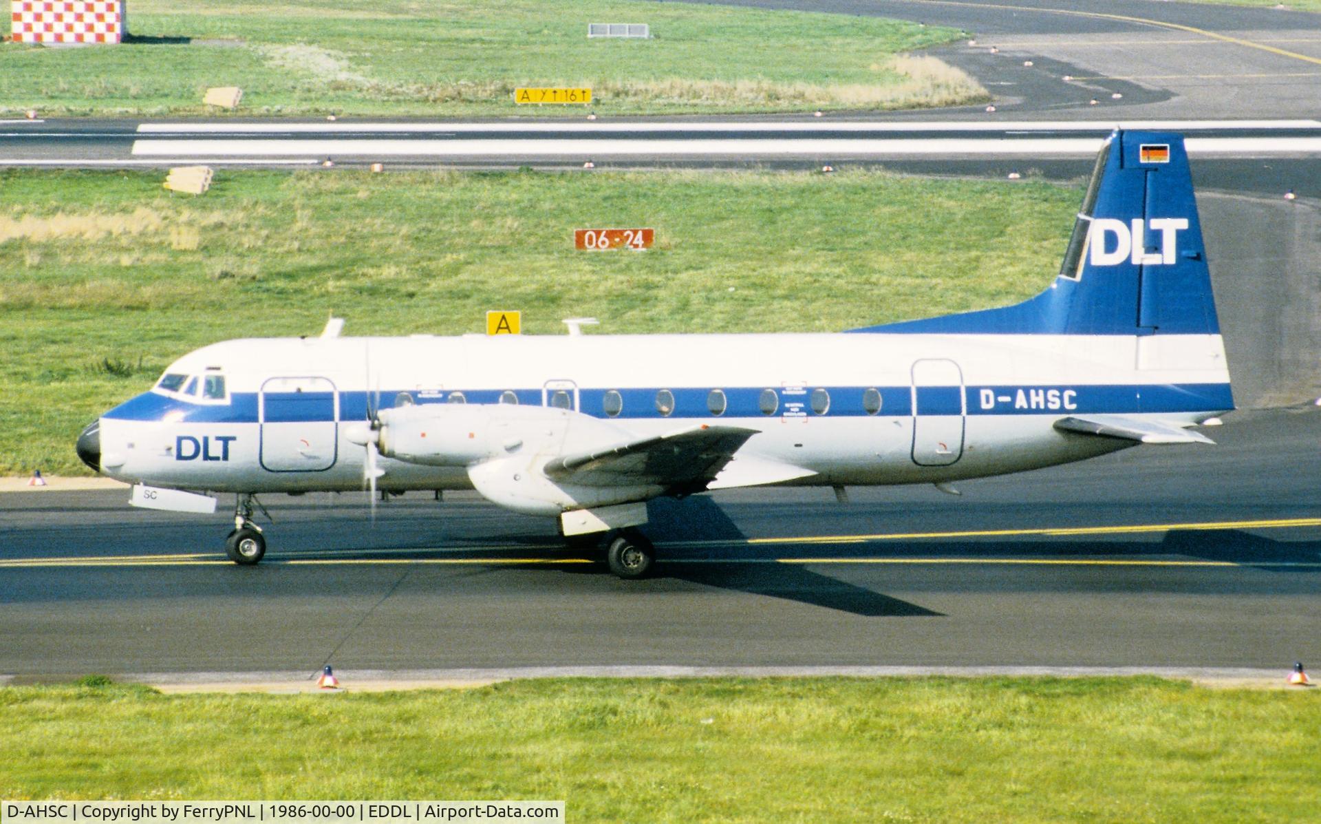 D-AHSC, 1981 Hawker Siddeley HS.748 Series 2B C/N 1786, DLT HS748 taxying for departure