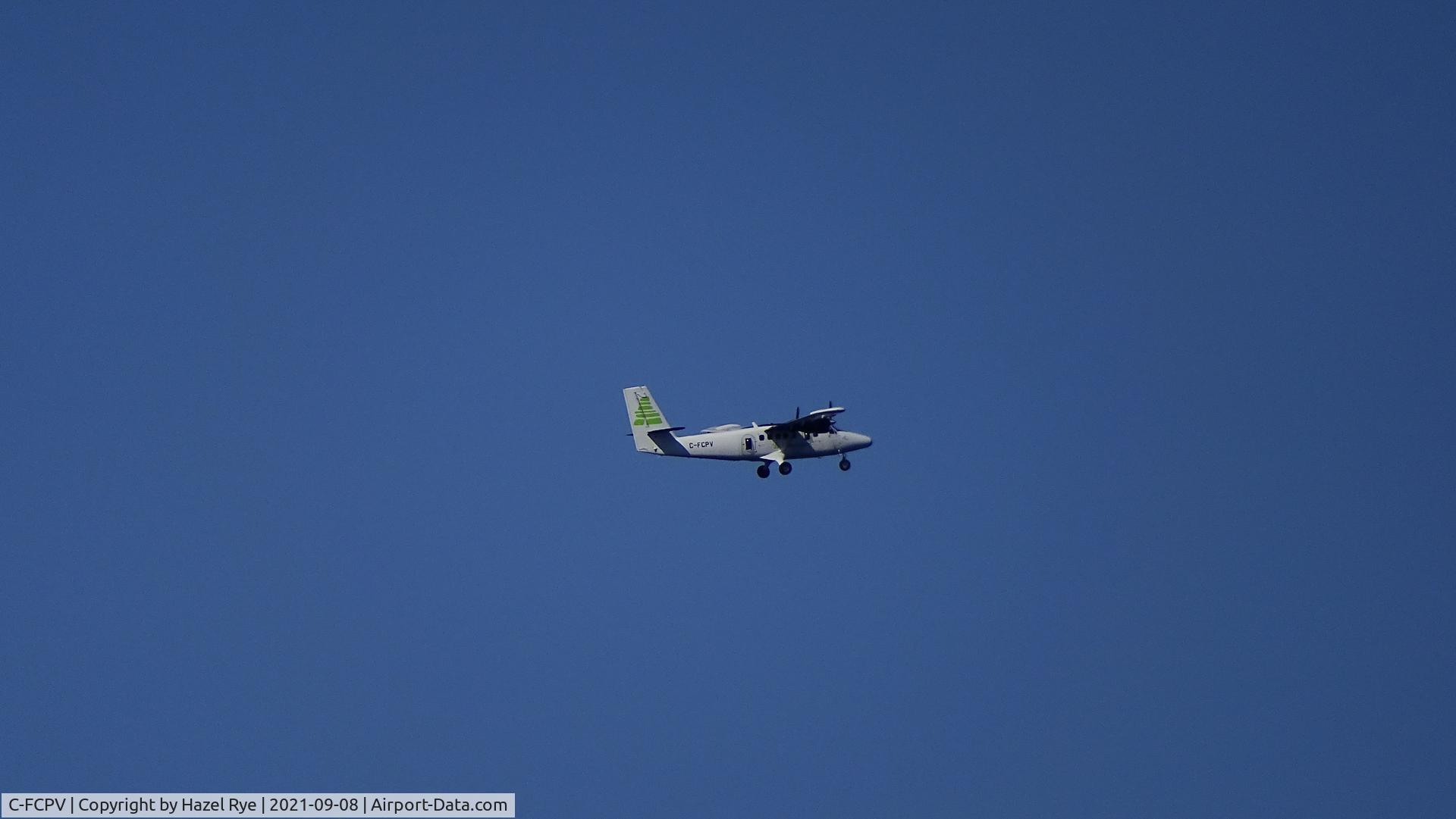 C-FCPV, 1973 De Havilland Canada DHC-6-300 Twin Otter C/N 371, I took this photo as the plane flew over my home in Chance Cove, Trinity Bay, Newfoundland and Labrador on 8 Sept. 2021