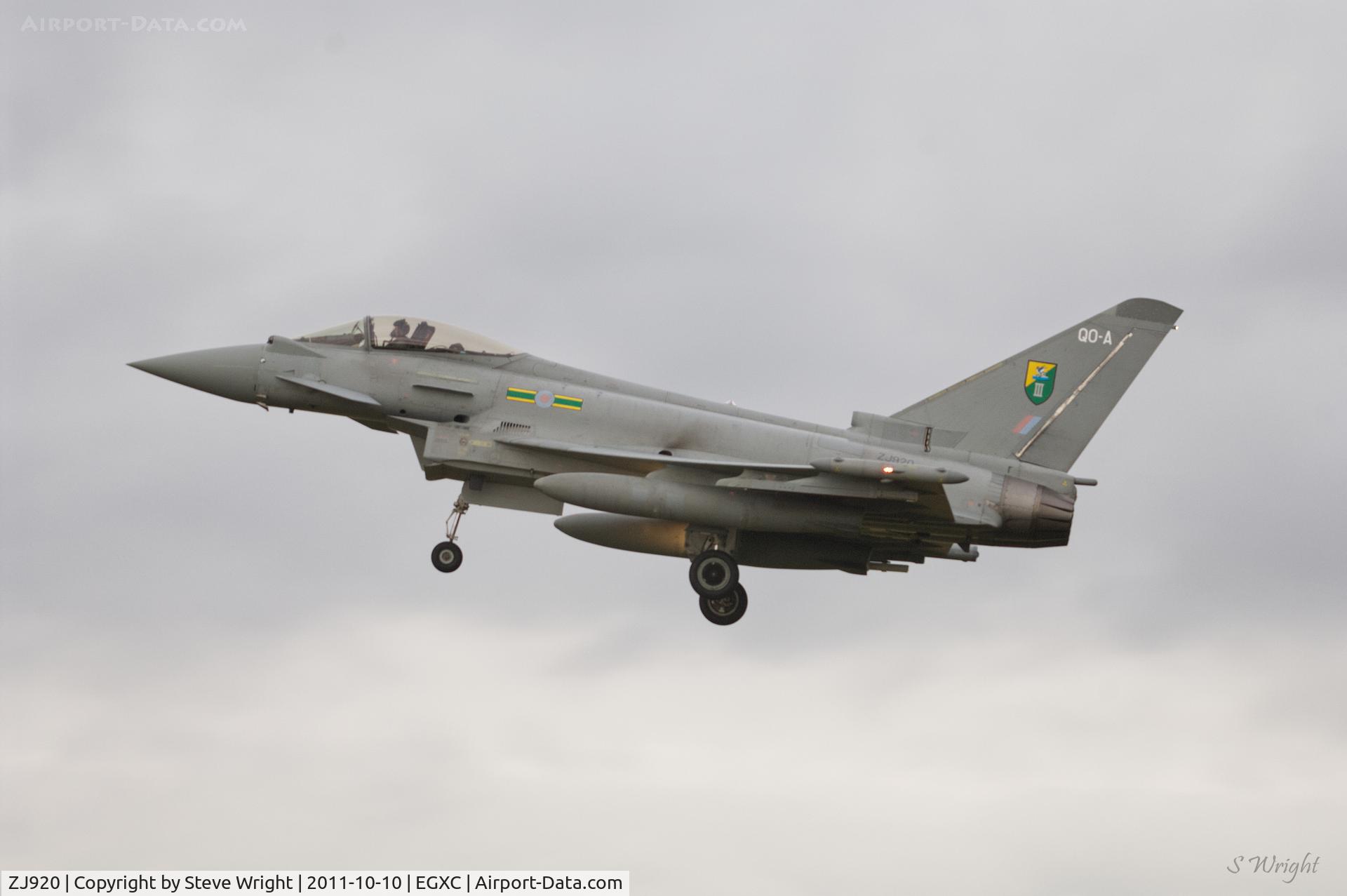 ZJ920, 2005 Eurofighter EF-2000 Typhoon FGR4 C/N 0067/BS011, RAF Coningsby, Lincolnshire UK