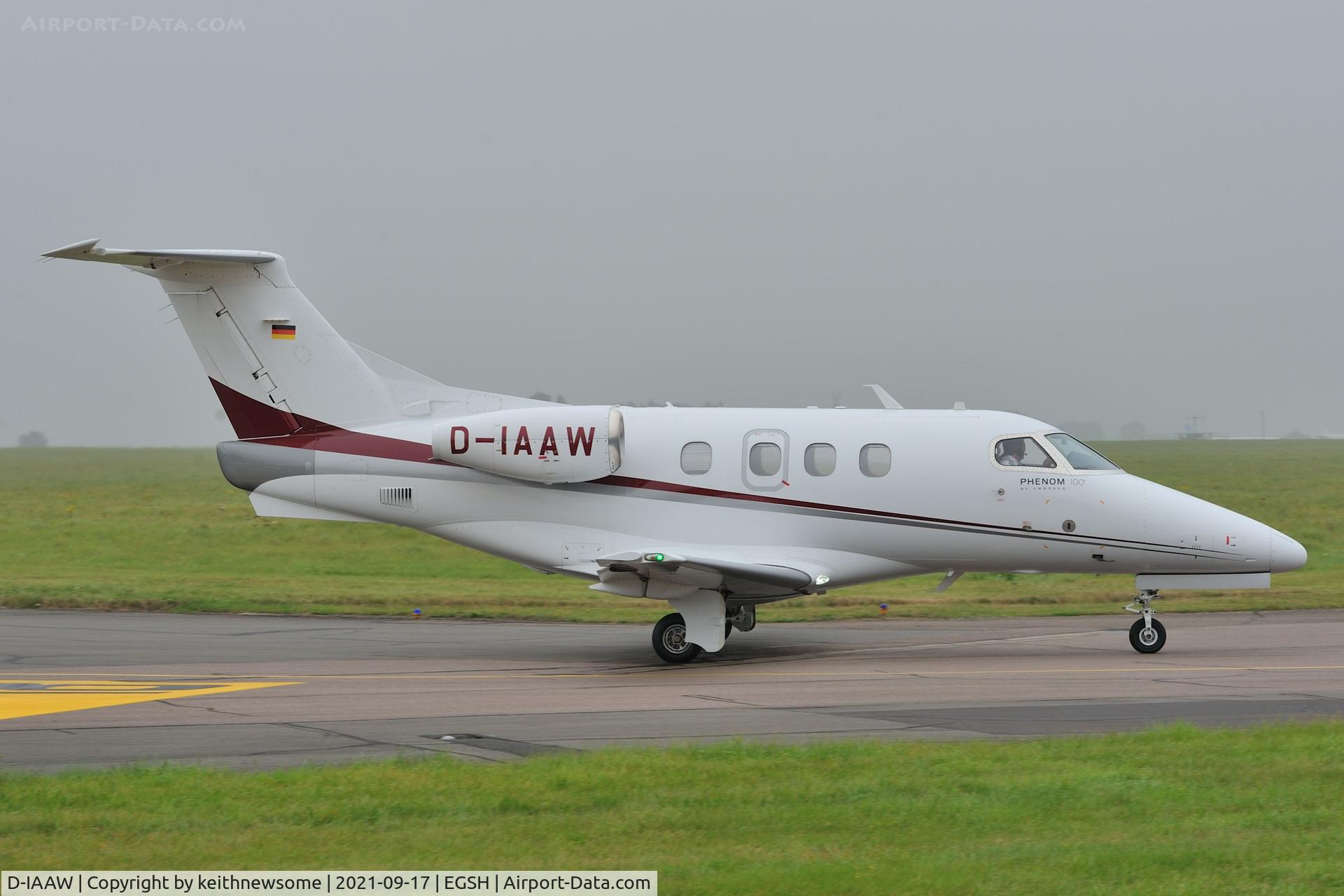 D-IAAW, 2011 Embraer EMB-500 Phenom 100 C/N 50000245, Leaving Norwich for Bristol.