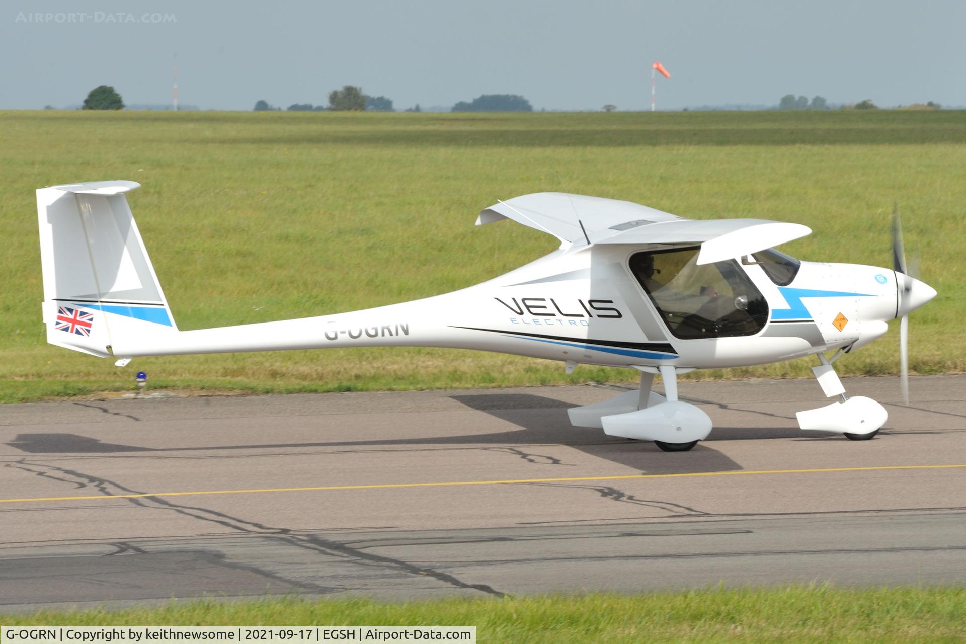 G-OGRN, 2020 Pipistrel Virus SW 128 C/N VSW1280010, Leaving Norwich for demo flight.