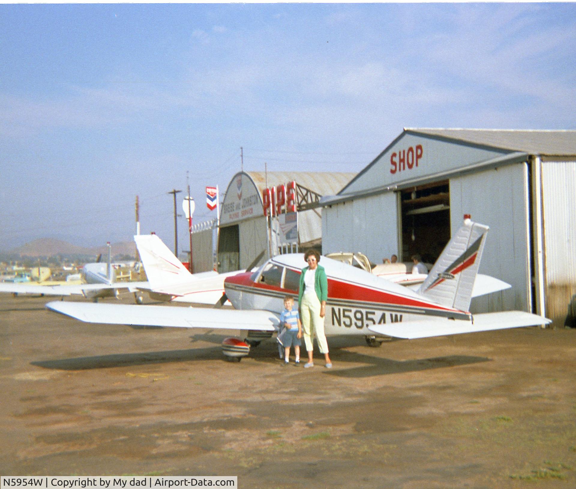 N5954W, 1966 Piper PA-28-150 Cherokee C/N 28-3694, My first flight, c. 1967