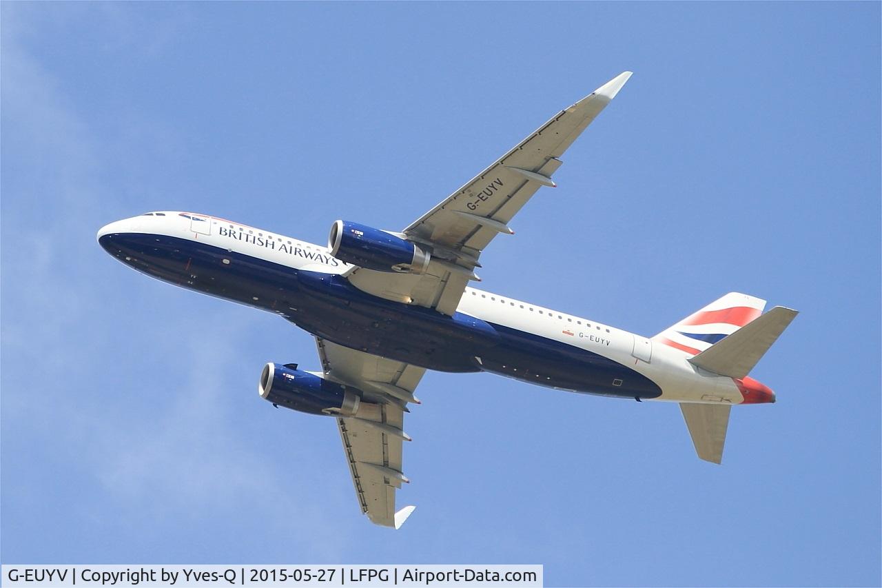 G-EUYV, 2014 Airbus A320-232 C/N 6091, Airbus A320-232, Climbing from rwy 27L, Roissy Charles De Gaulle airport (LFPG-CDG)