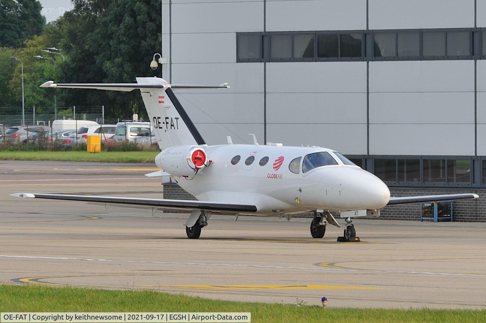 OE-FAT, 2010 Cessna 510 Citation Mustang Citation Mustang C/N 510-0312, Parked at Norwich, arrived from Stansted.