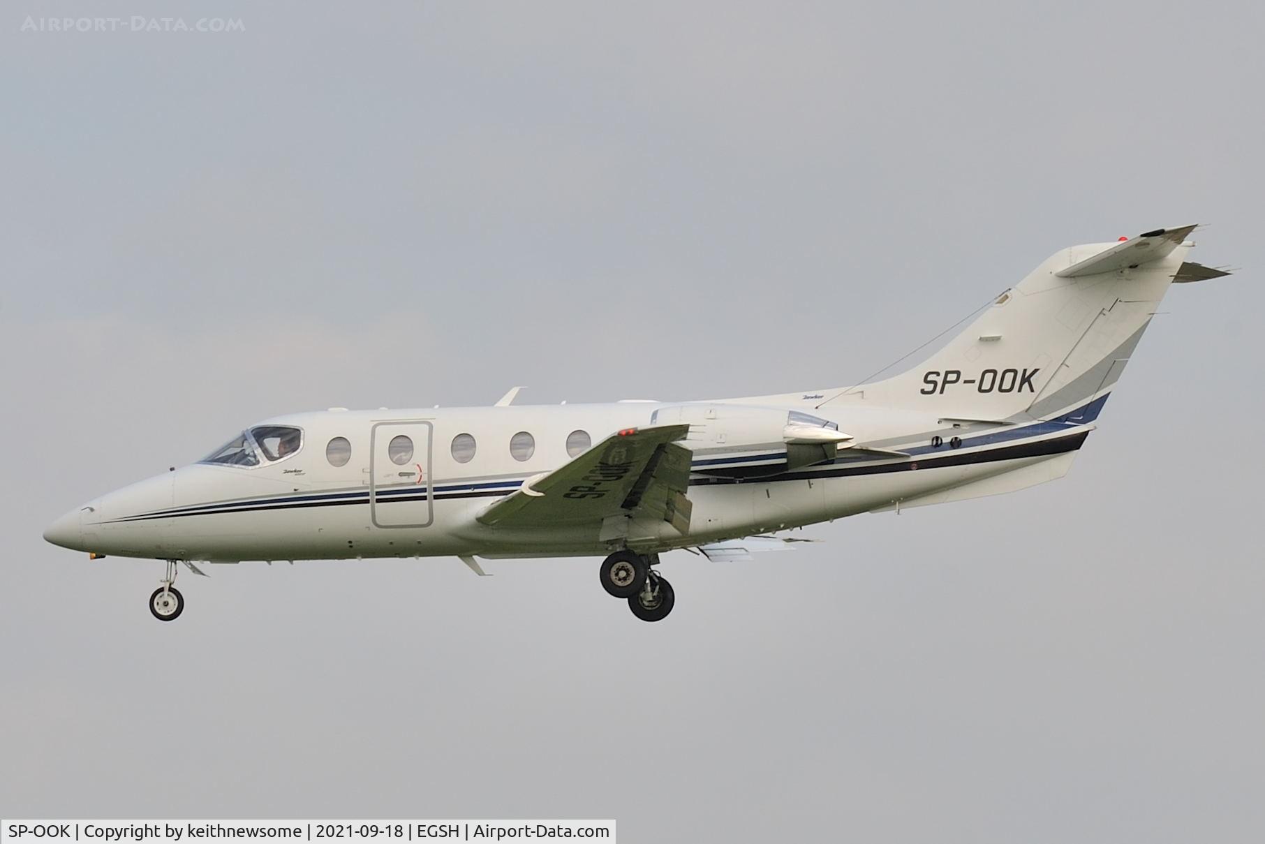 SP-OOK, 2007 Hawker Beechcraft 400A Beechjet Beechjet C/N RK-512, Arriving at Norwich from Majorca.