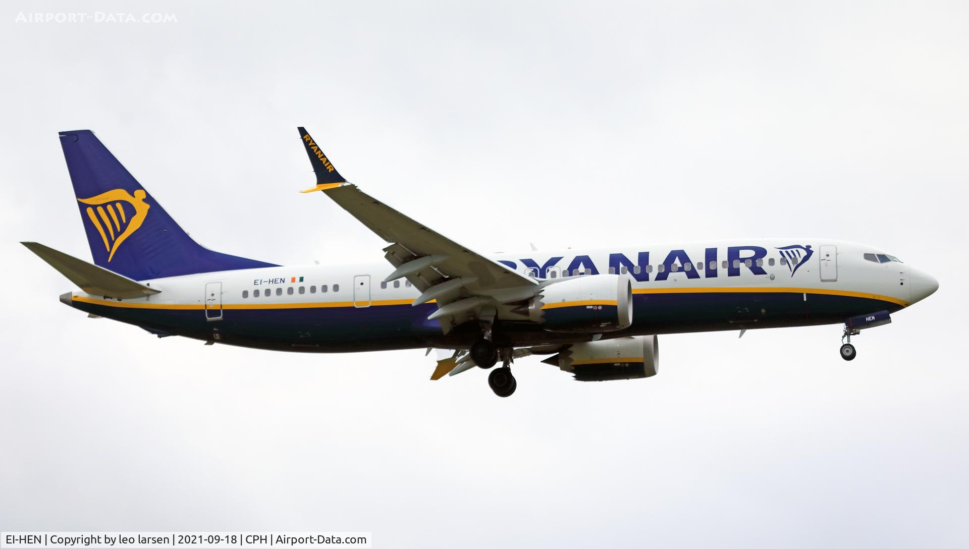 EI-HEN, 2021 Boeing 737-8-200 MAX C/N 62301, Copenhagen 18.9.2021