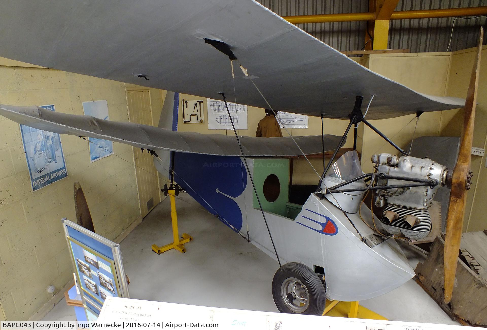 BAPC043, 1935 Mignet HM.14 Pou-du-Ciel C/N BAPC.043, Mignet HM.14 Pou-du-Ciel at the Newark Air Museum