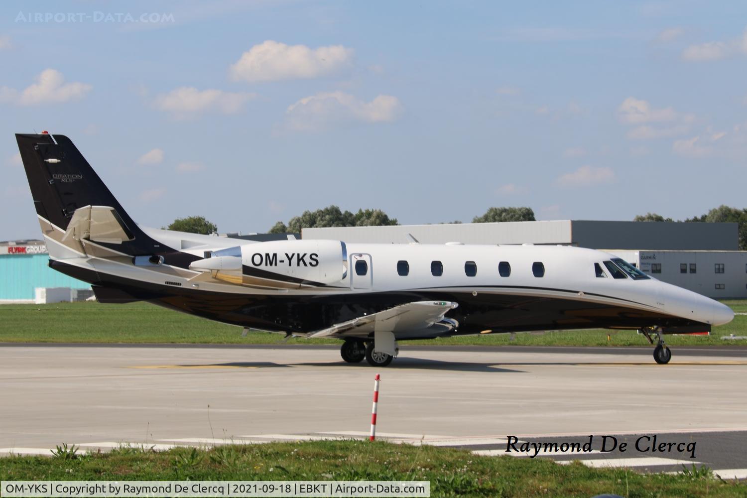 OM-YKS, 2009 Cessna 560 Citation XLS+ C/N 560-6017, Visitor at Kortrijk Airport.