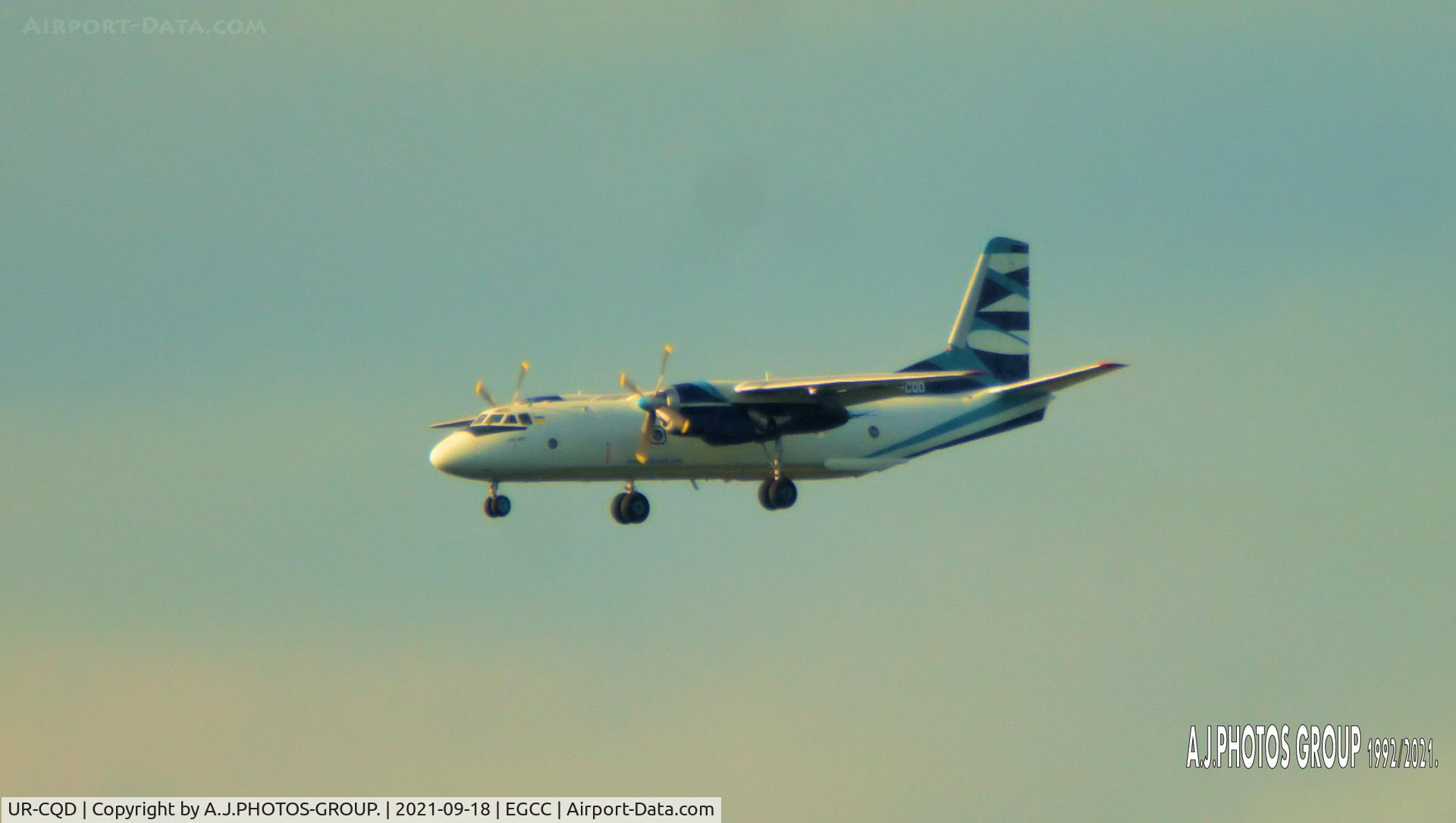 UR-CQD, 1980 Antonov An-26B C/N 10101, on app to land on 23R egcc uk.