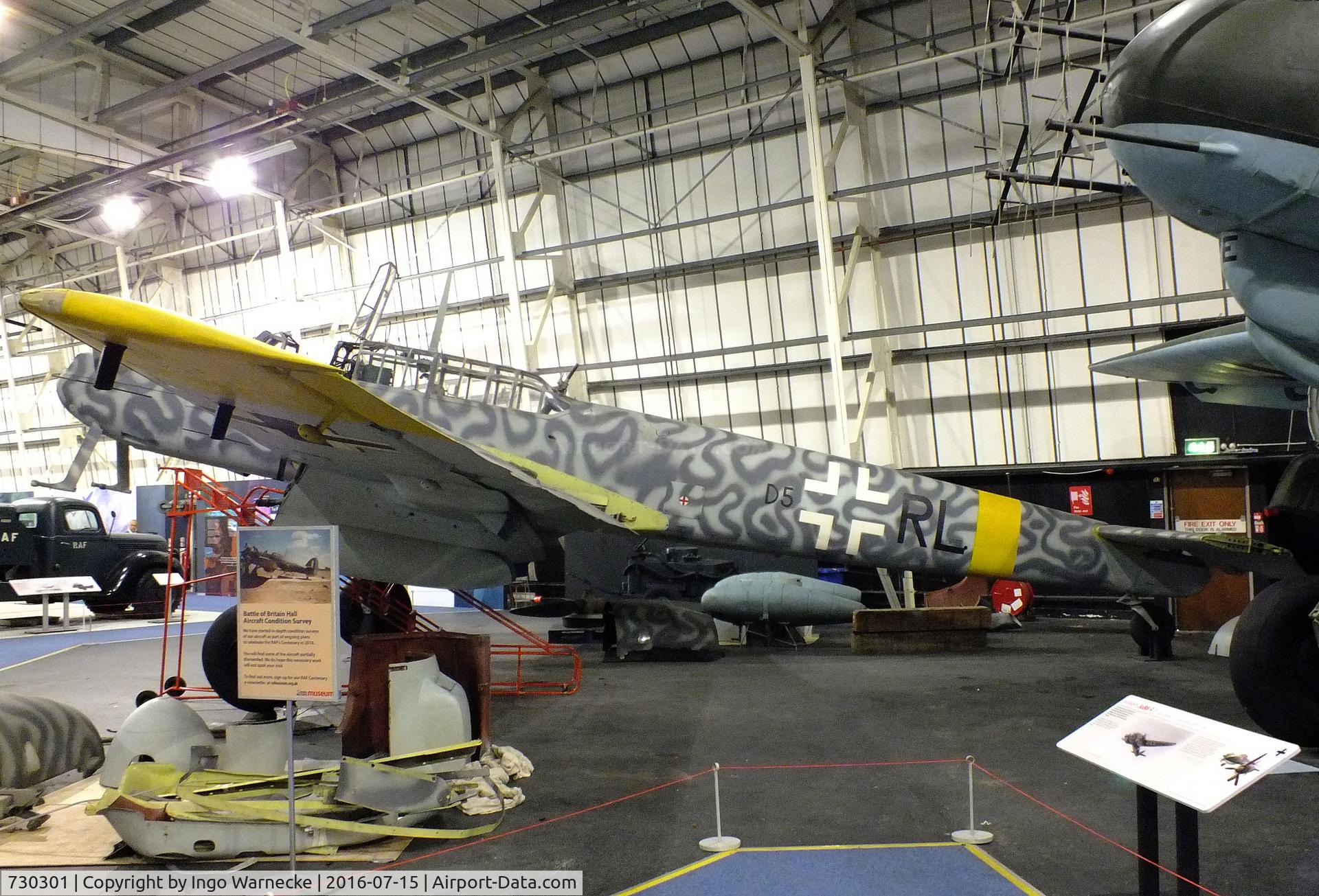 730301, Messerschmitt Bf-110G-4/R6 C/N 730301, Messerschmitt Bf 110G-4/R6 (getting dismantled for removal from the Battle of Britain Hall) at the RAF-Museum, Hendon