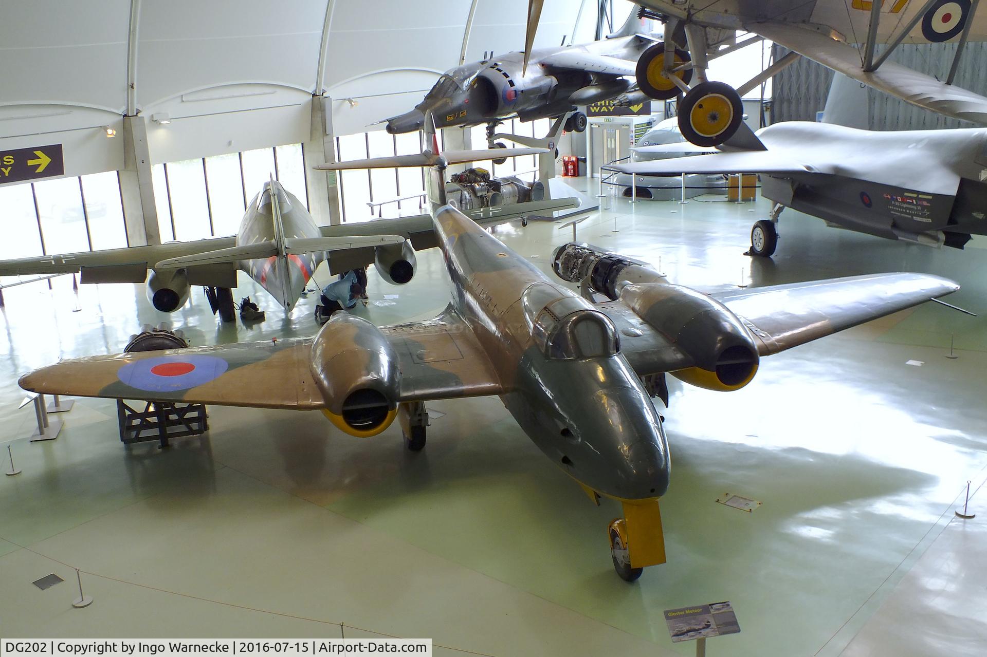 DG202, Gloster Meteor F.9/40 C/N Not found DG202, Gloster F.9/40 Meteor prototype at the RAF-Museum, Hendon