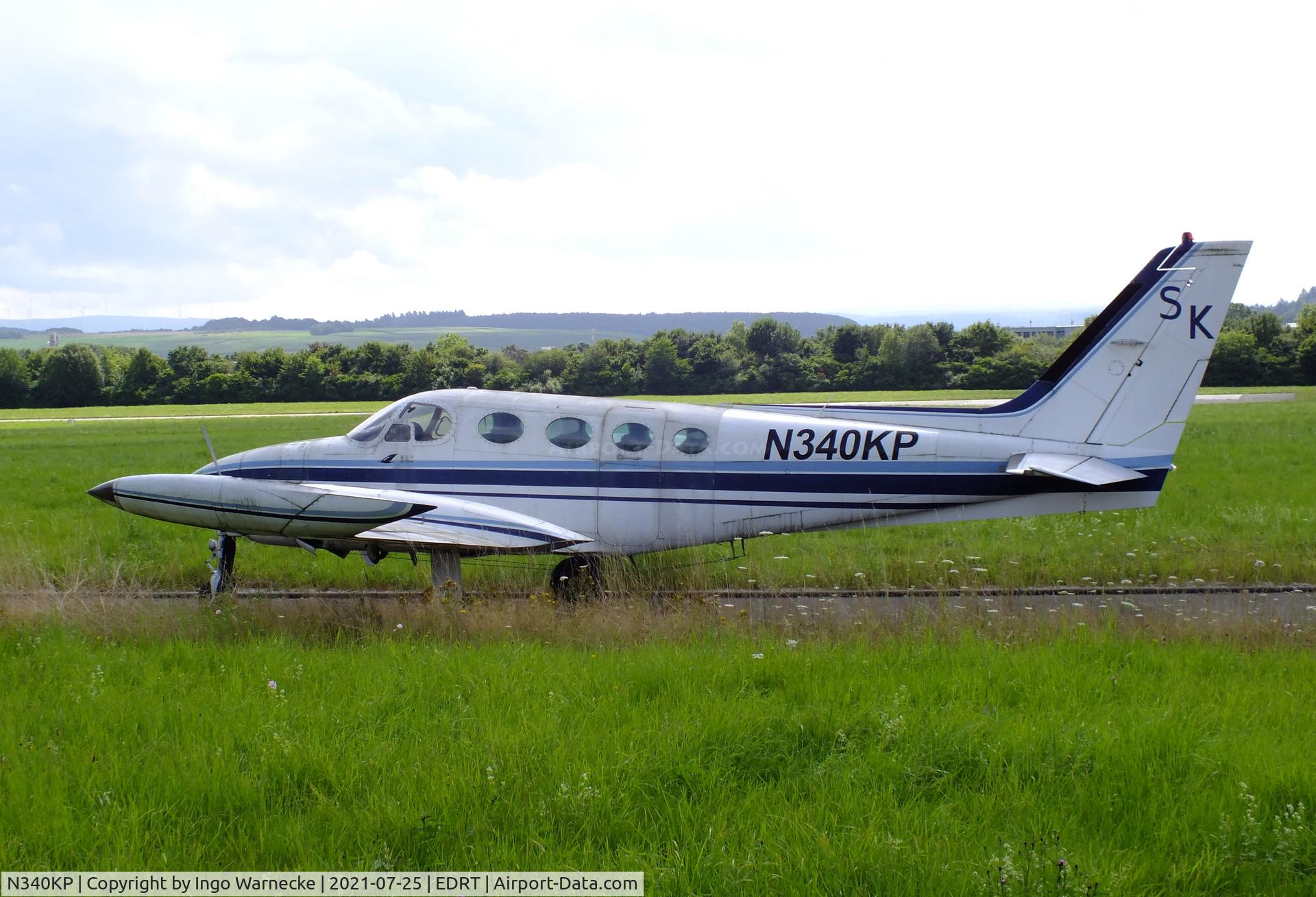 N340KP, 1973 Cessna 340 C/N 340-0231, Cessna 340 (looking a bit neglected) at Trier-Föhren airfield