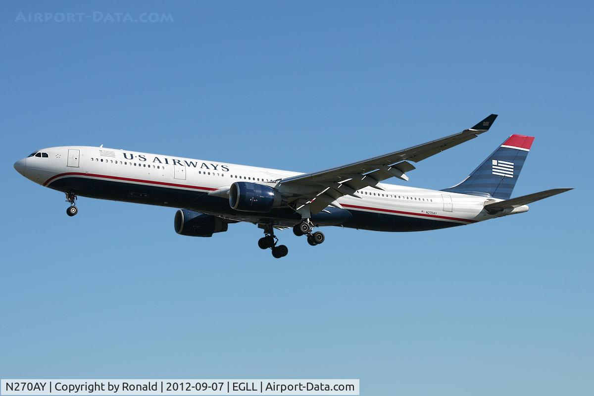 N270AY, 2000 Airbus A330-323 C/N 0315, at lhr