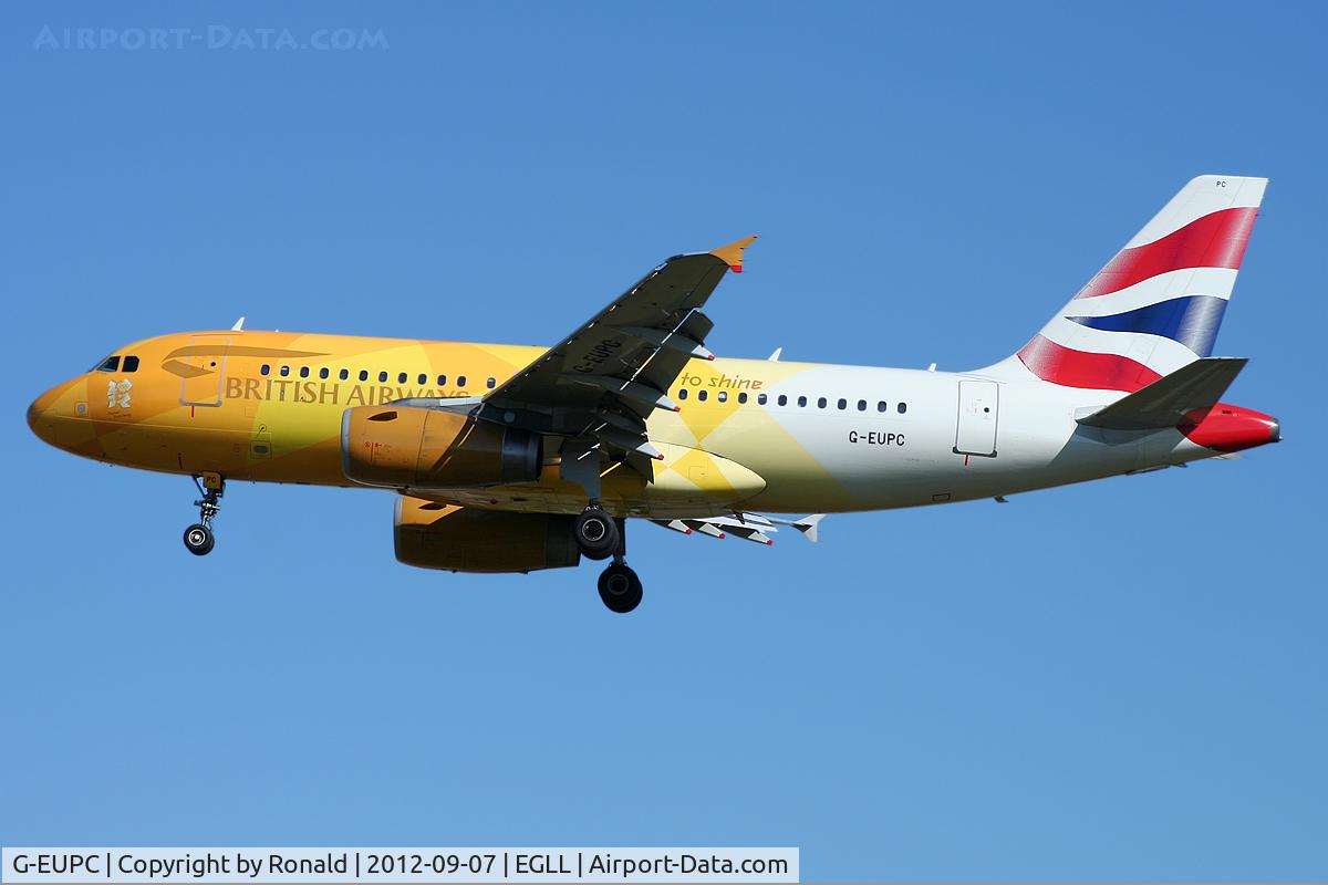 G-EUPC, 1999 Airbus A319-131 C/N 1118, at lhr