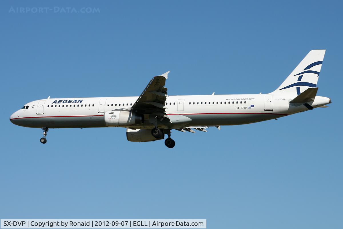 SX-DVP, 2008 Airbus A321-232 C/N 3527, at lhr