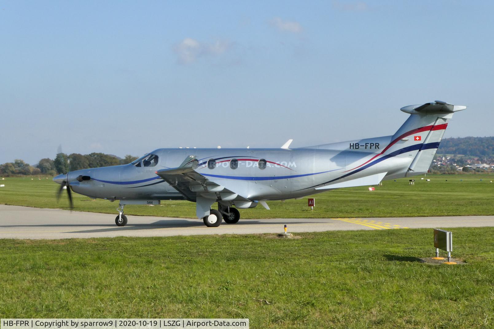 HB-FPR, 2004 Pilatus PC-12/45 C/N 544, Just landed at Grenchen. HB-registered since 2004-02-24