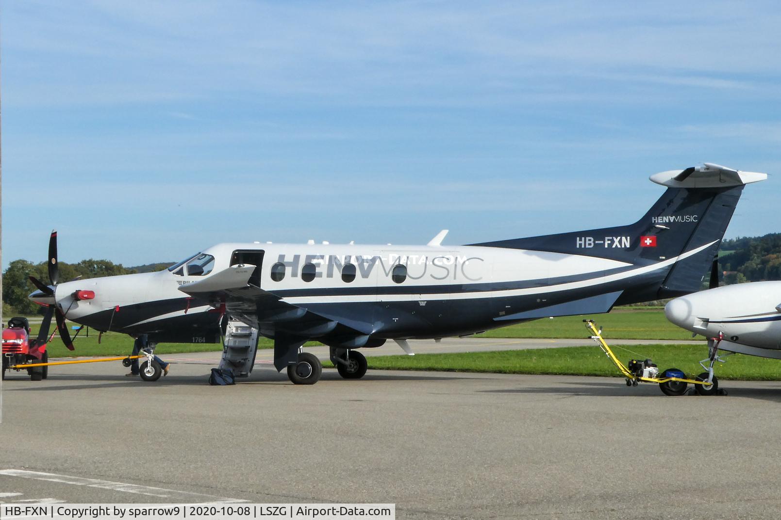 HB-FXN, 2017 Pilatus PC-12/47E C/N 1764, At Grenchen with a new paint-scheme.