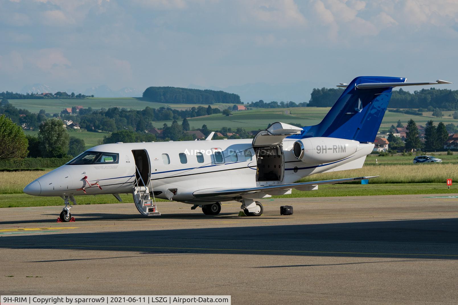 9H-RIM, 2021 Pilatus PC-24 C/N 220, At Grenchen. Prepared for the night.