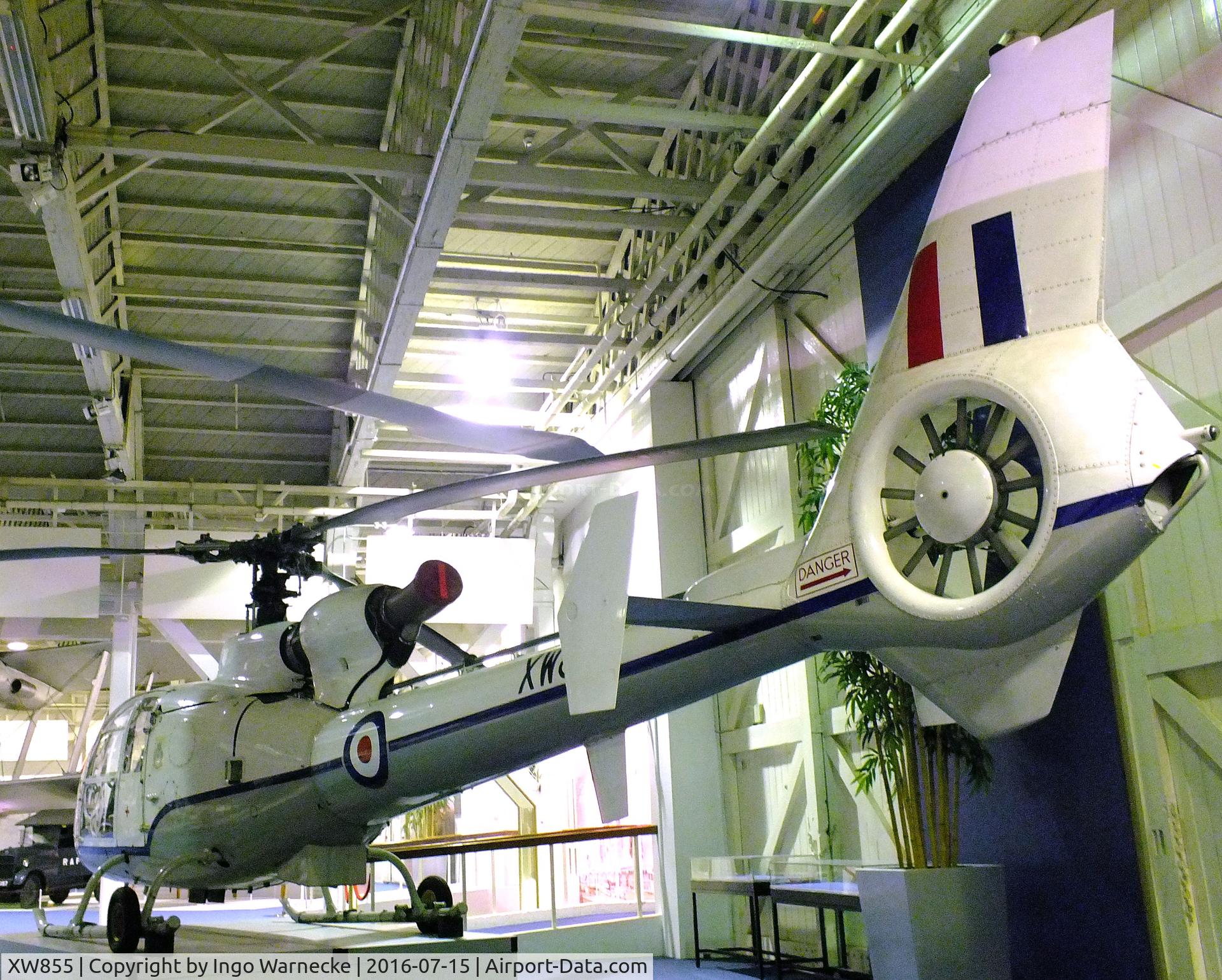 XW855, 1973 Westland SA-341D Gazelle HT3 C/N WA1050, Sud Aviation (Westland) SA.341D Gazelle HT3 at the RAF-Museum, Hendon