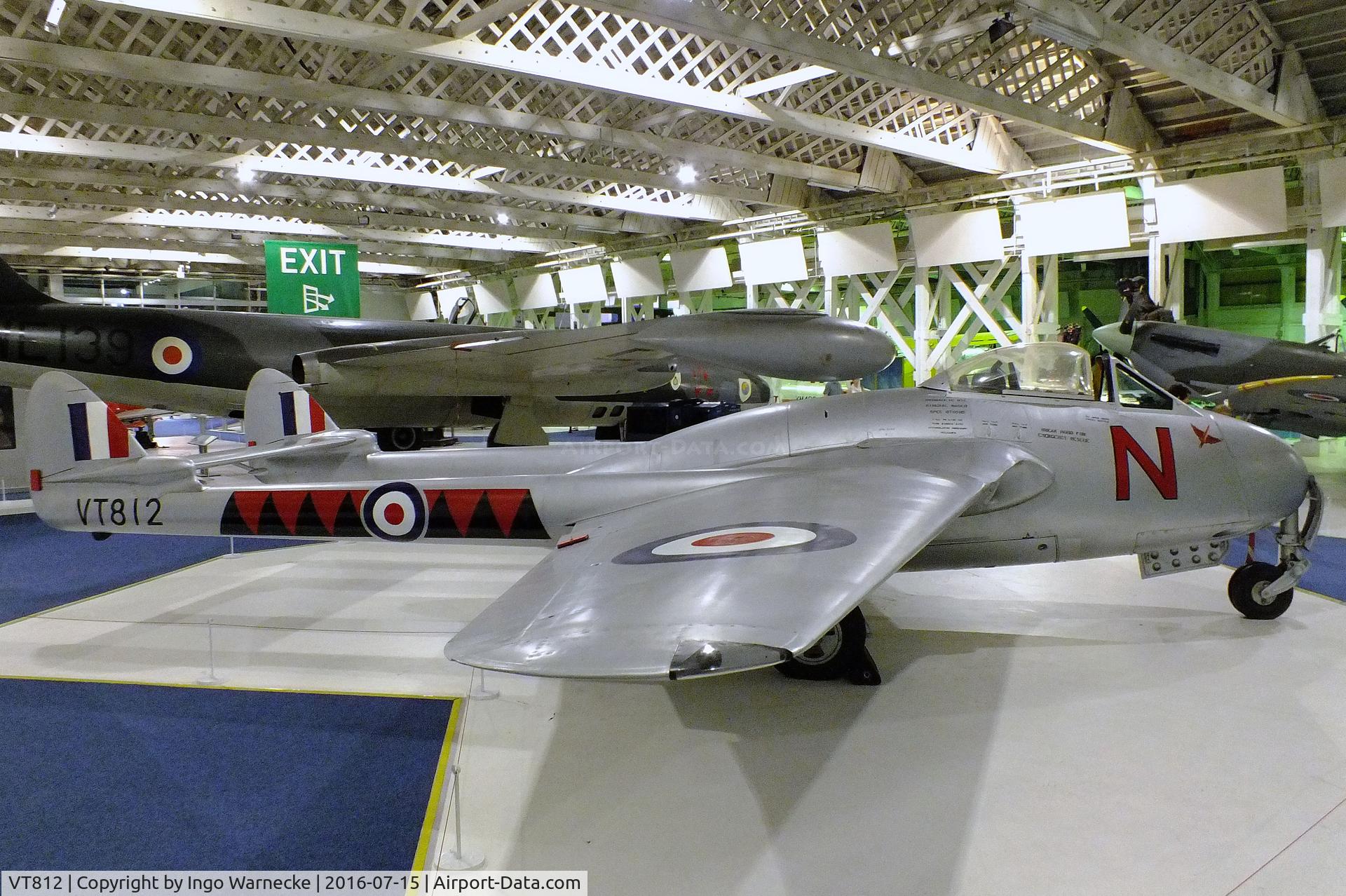 VT812, 1947 De Havilland DH-100 Vampire F.3 C/N Not found VT812, De Havilland D.H.100 Vampire F3 at the RAF-Museum, Hendon