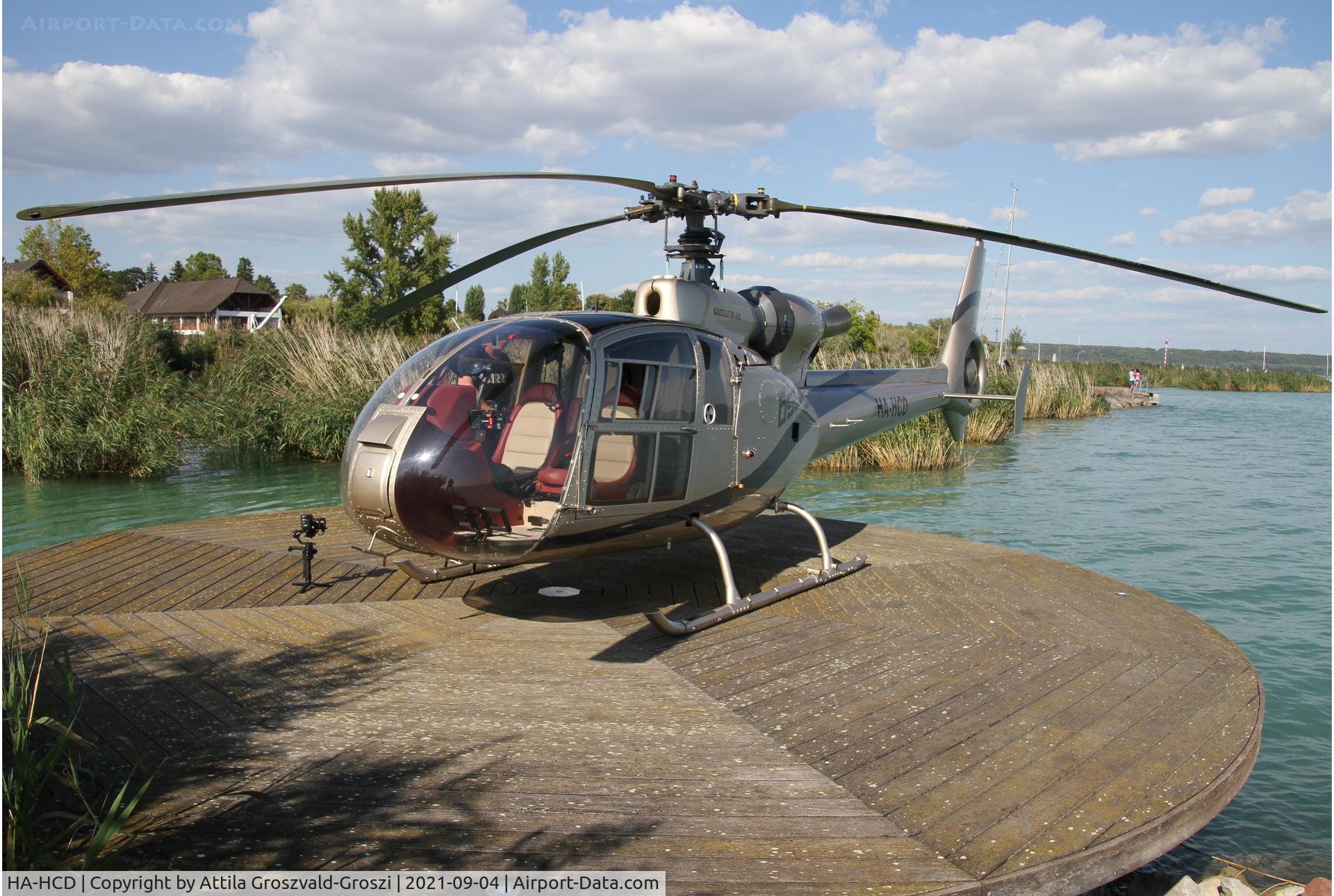 HA-HCD, 1972 Westland SA-341C Gazelle HT2 C/N 1098, Balatonalmádi Yacht Club Heliport, Hungary