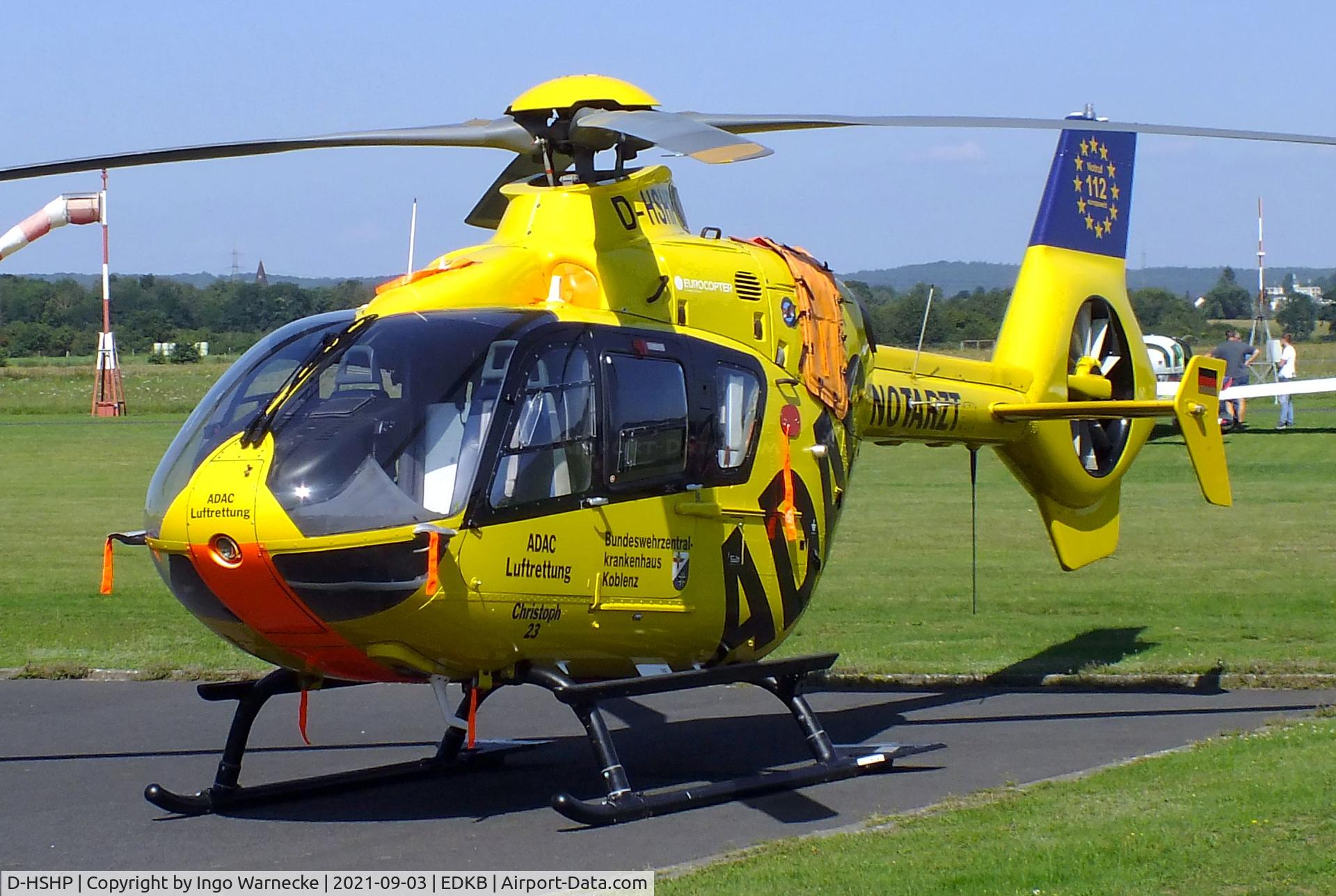 D-HSHP, 2011 Eurocopter EC-135P-2 C/N 1014, Eurocopter EC135P2 'Christoph 23' EMS-helicopter of ADAC Luftrettung at Bonn-Hangelar airfield during the 51st Grumman Fly-in 2021