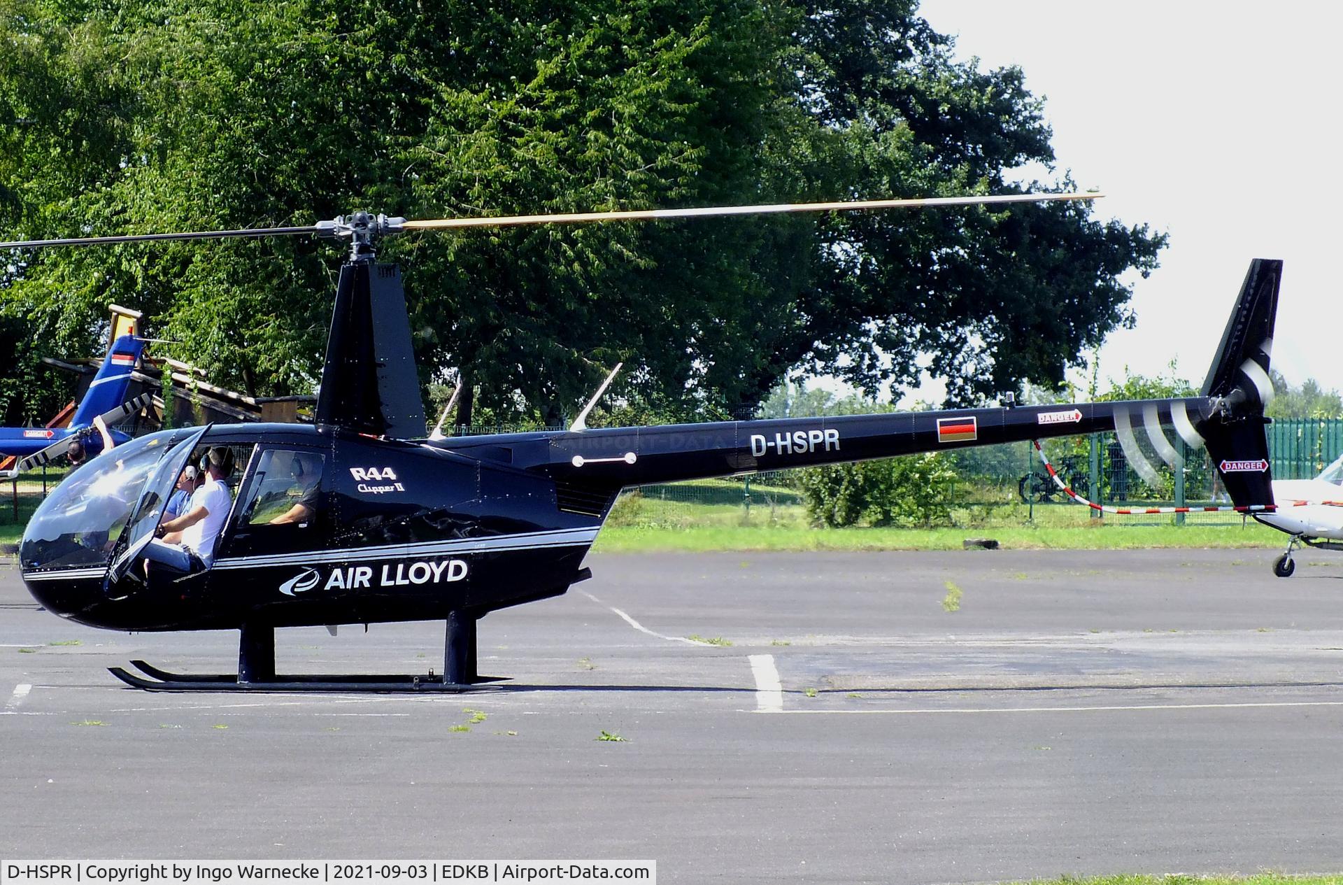 D-HSPR, 2006 Robinson R44 Clipper II C/N 11378, Robinson R44 Clipper II of Air Lloyd at Bonn-Hangelar airfield during the 51st Grumman Fly-in 2021