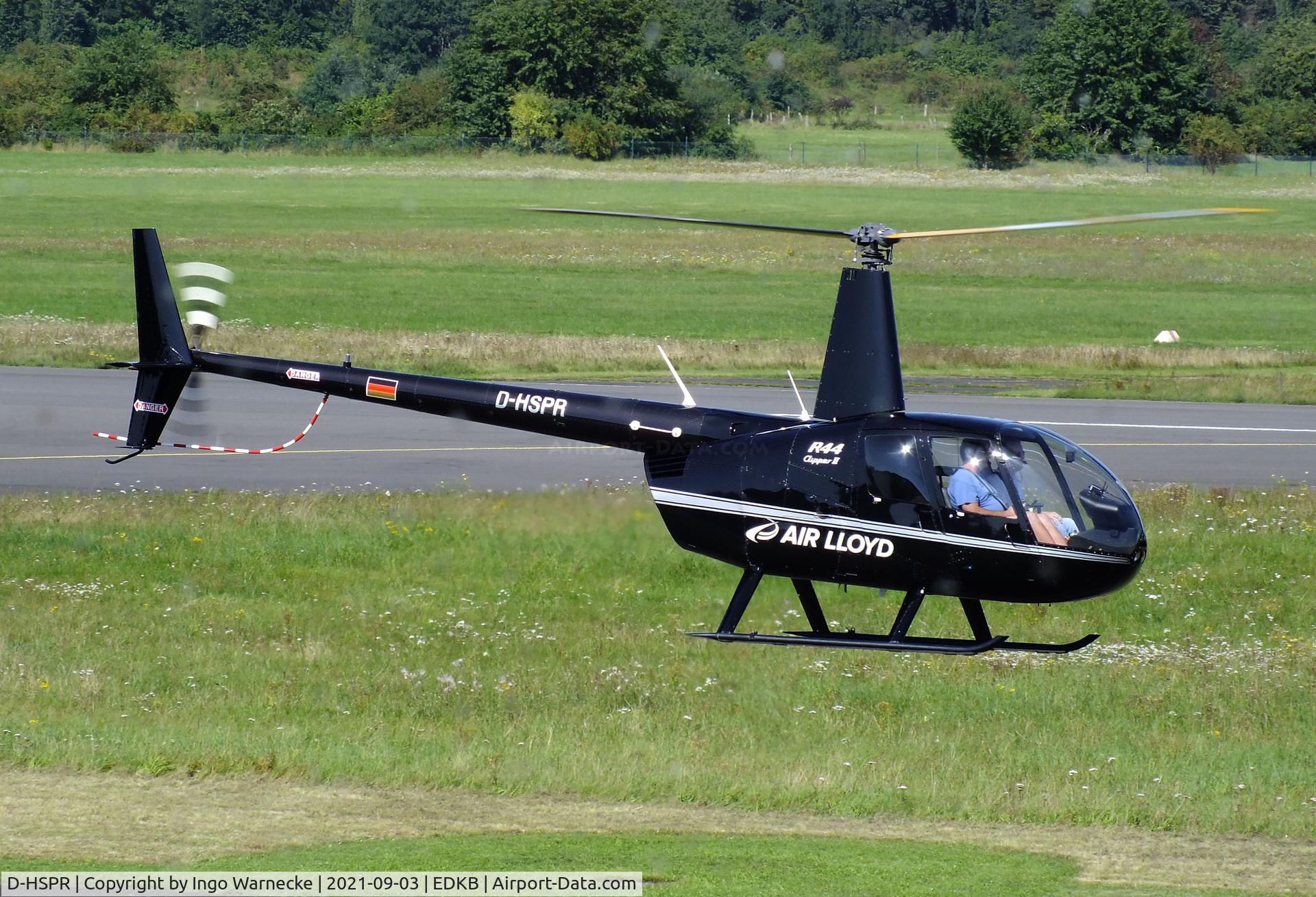 D-HSPR, 2006 Robinson R44 Clipper II C/N 11378, Robinson R44 Clipper II of Air Lloyd at Bonn-Hangelar airfield during the 51st Grumman Fly-in 2021