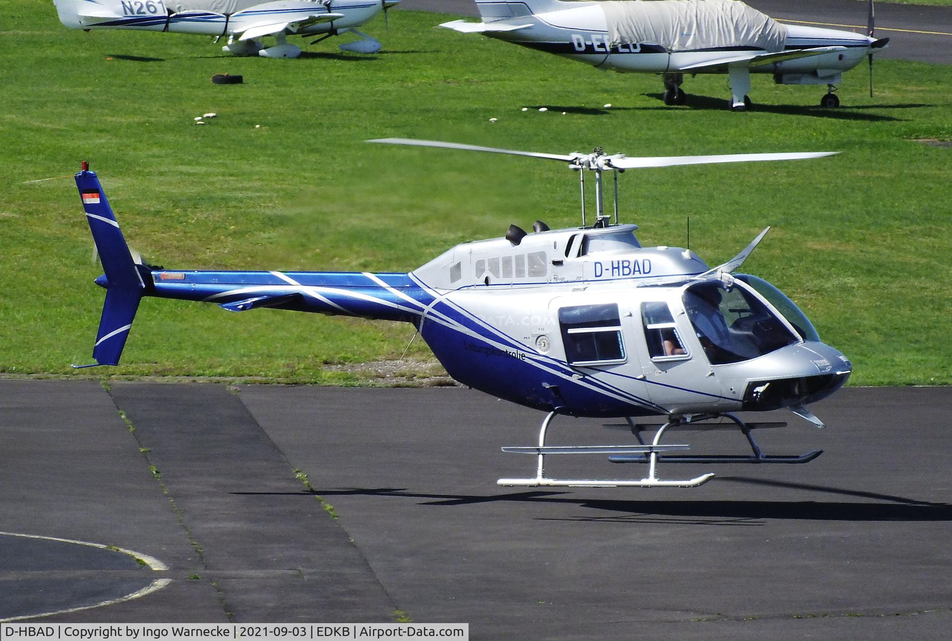 D-HBAD, Bell 206B C/N 3819, Bell 206B JetRanger III at Bonn-Hangelar airfield during the 51st Grumman Fly-in 2021