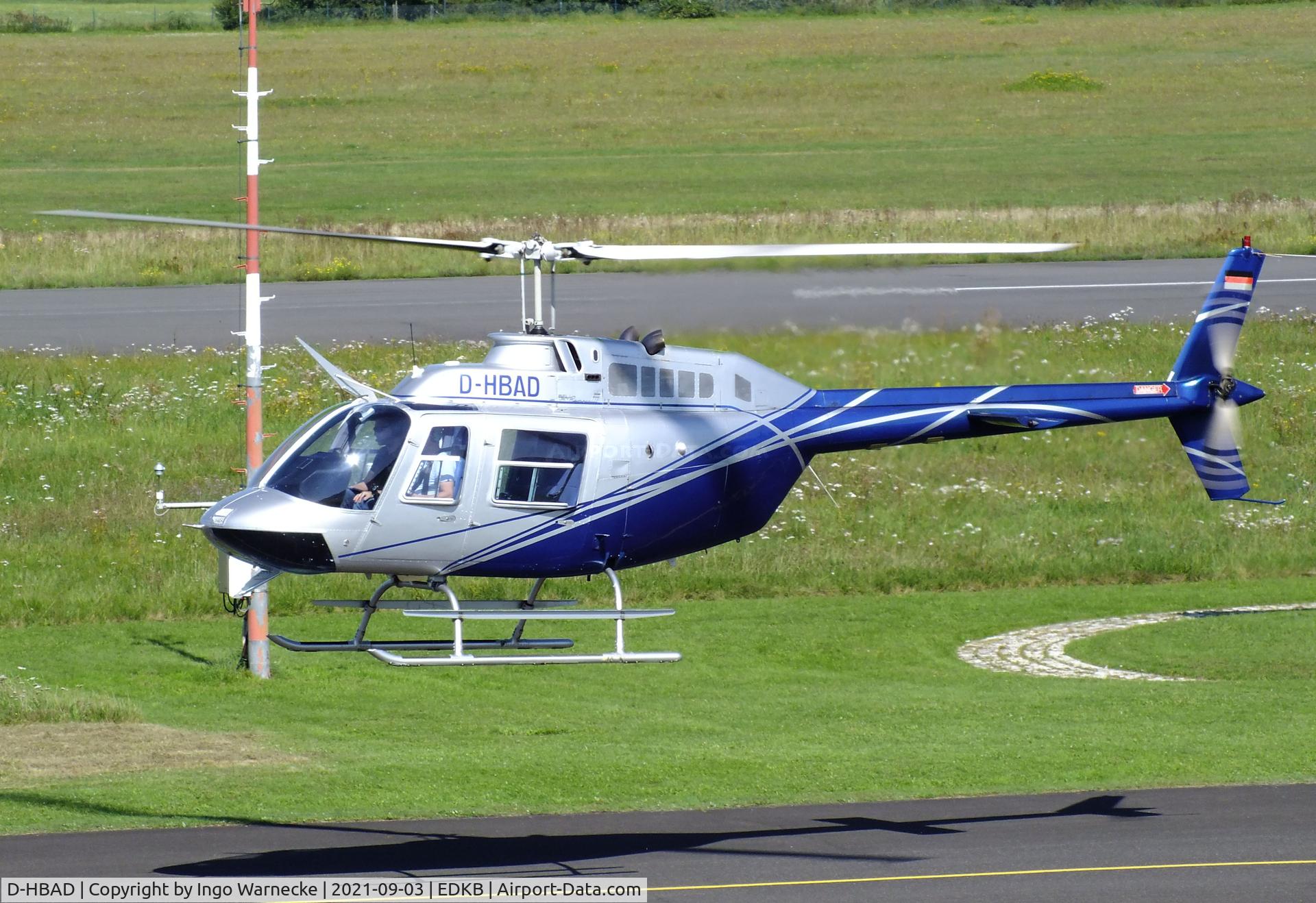 D-HBAD, Bell 206B C/N 3819, Bell 206B JetRanger III at Bonn-Hangelar airfield during the 51st Grumman Fly-in 2021