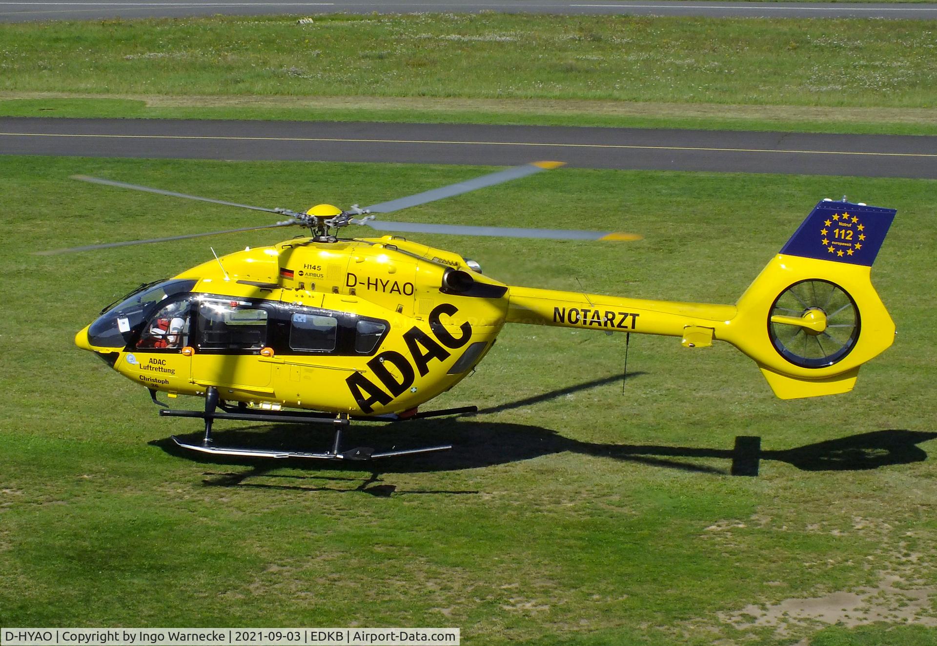 D-HYAO, 2017 Airbus Helicopters H-145 (BK-117D-2) C/N 20163, Airbus Helicopters H145 'Christoph 26' EMS-helicopter  of ADAC Luftrettung at Bonn-Hangelar airfield during the 51st Grumman Fly-in 2021