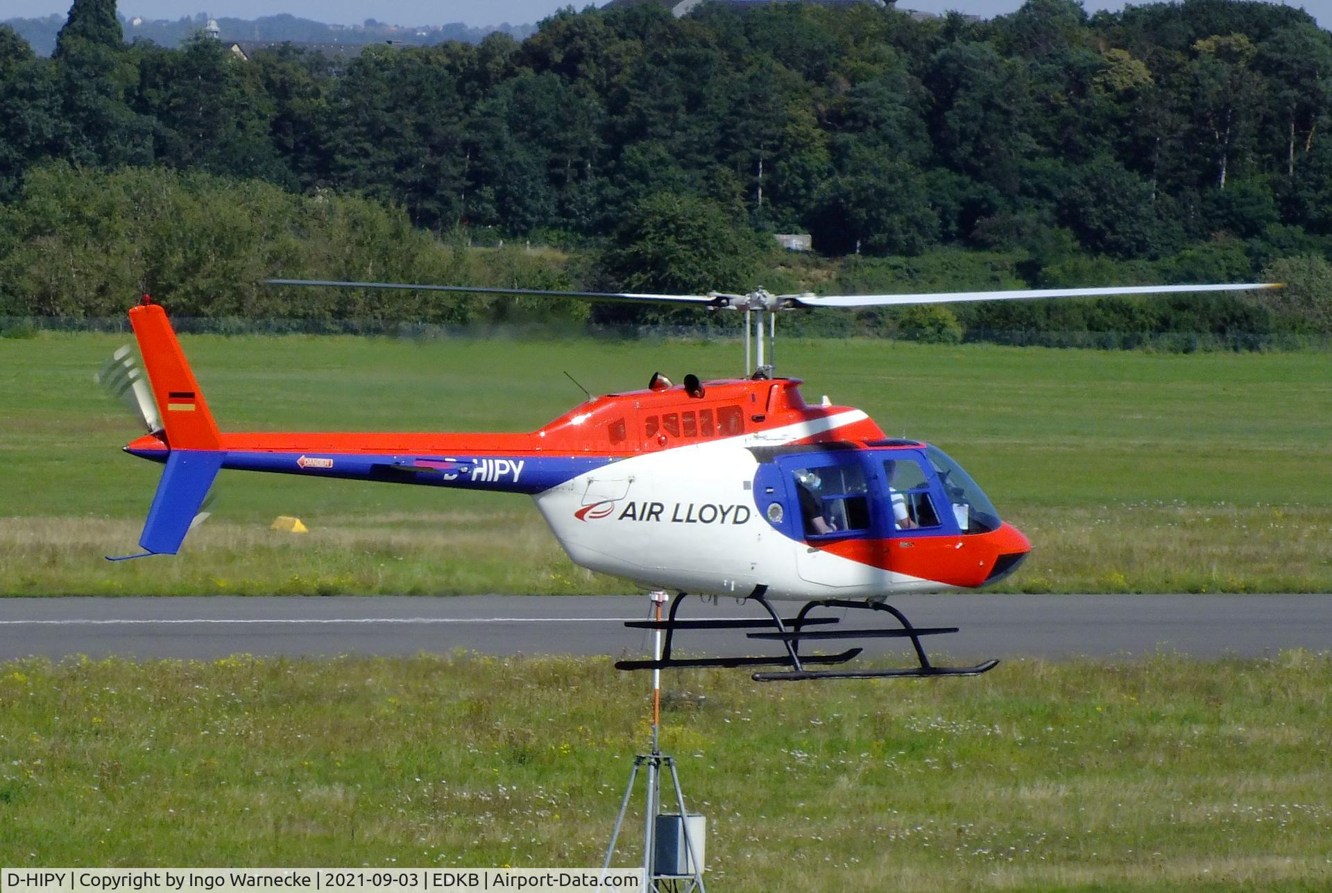 D-HIPY, Bell 206B JetRanger III C/N 4186, Bell 206B JetRanger III of Air Lloyd at Bonn-Hangelar airfield during the Grumman Fly-in 2021