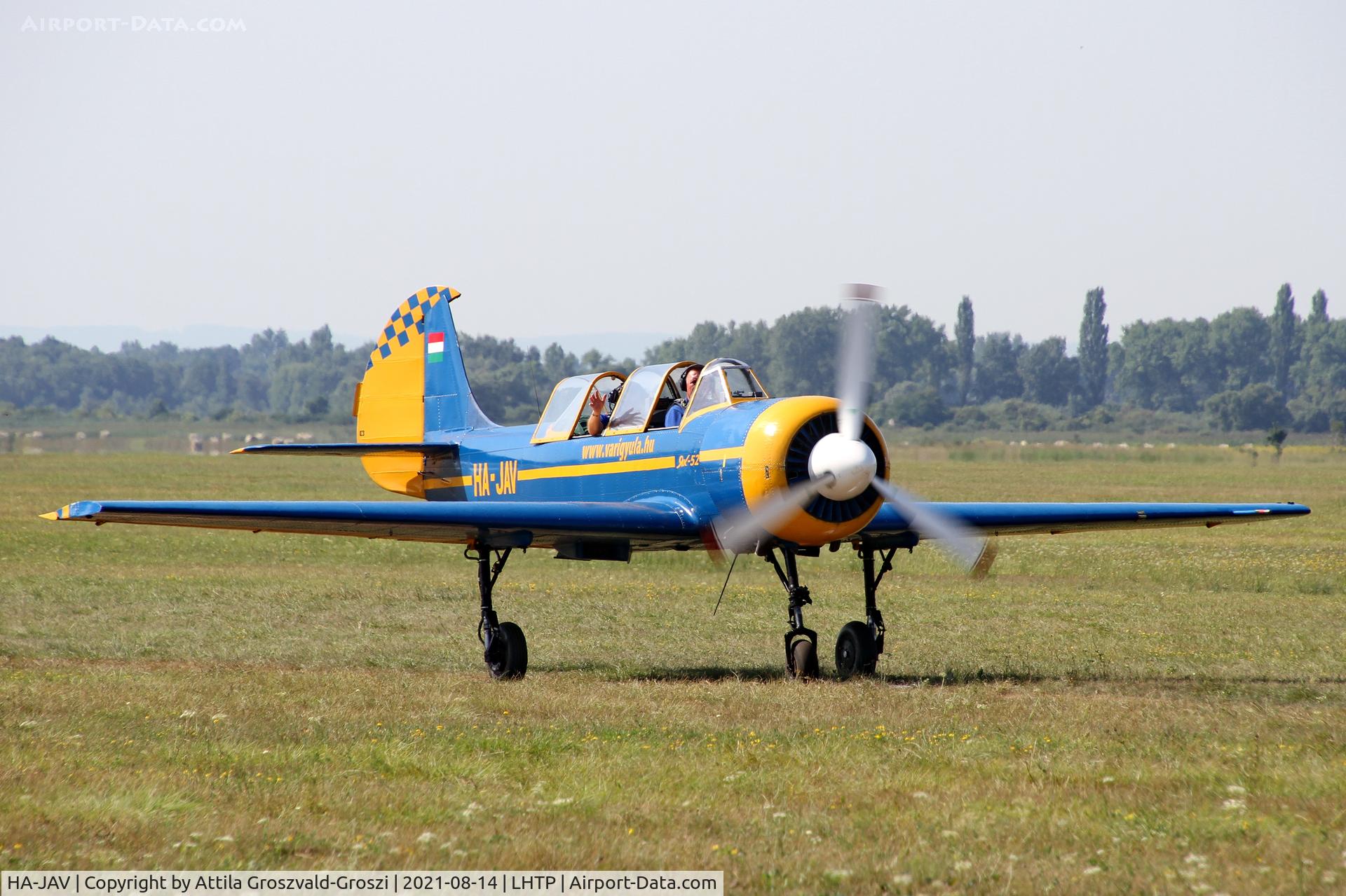HA-JAV, 1985 Yakovlev (Aerostar) Yak-52 C/N 856008, LHTP - Tapolca Airport, Hungary