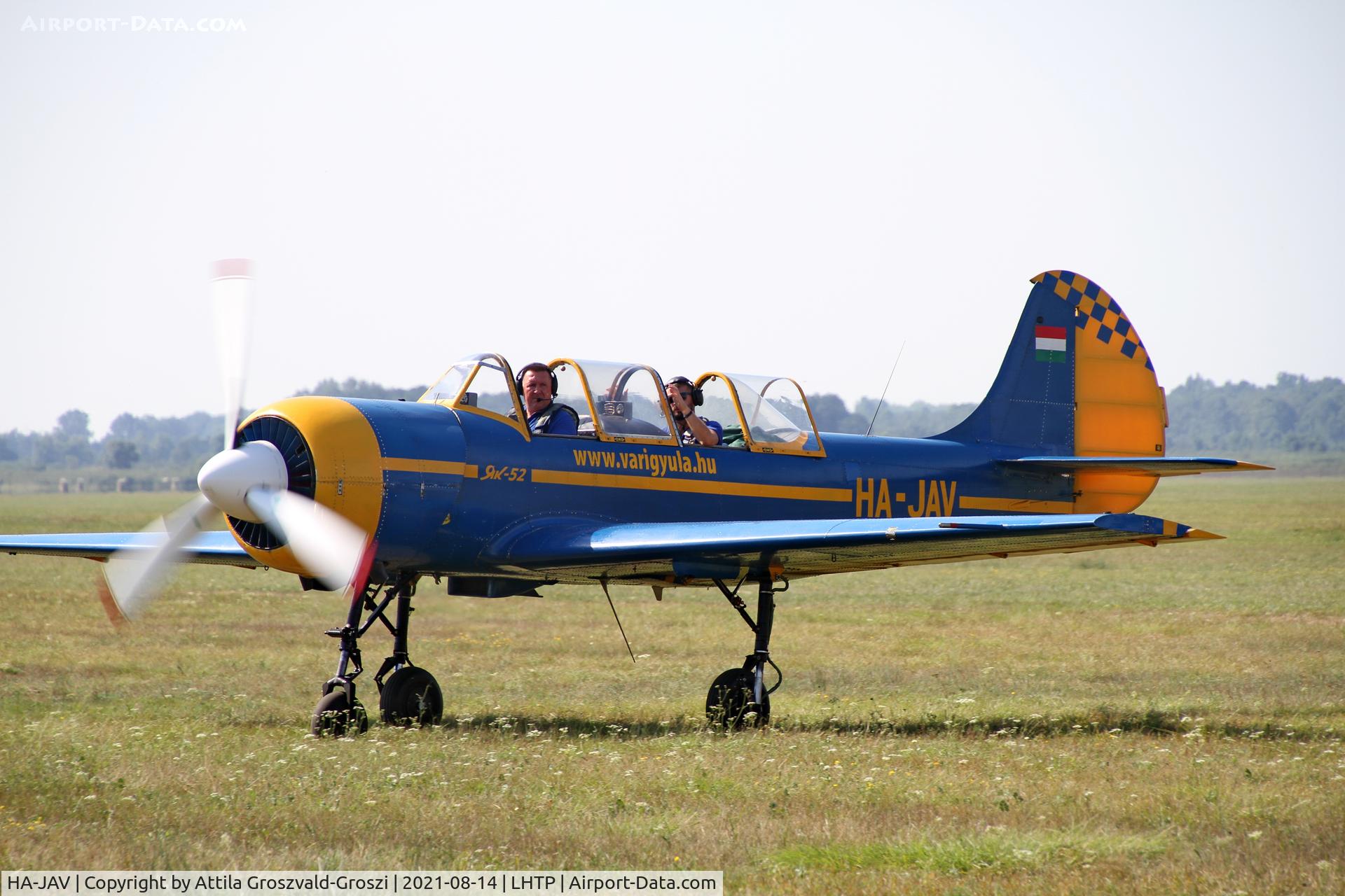 HA-JAV, 1985 Yakovlev (Aerostar) Yak-52 C/N 856008, LHTP - Tapolca Airport, Hungary