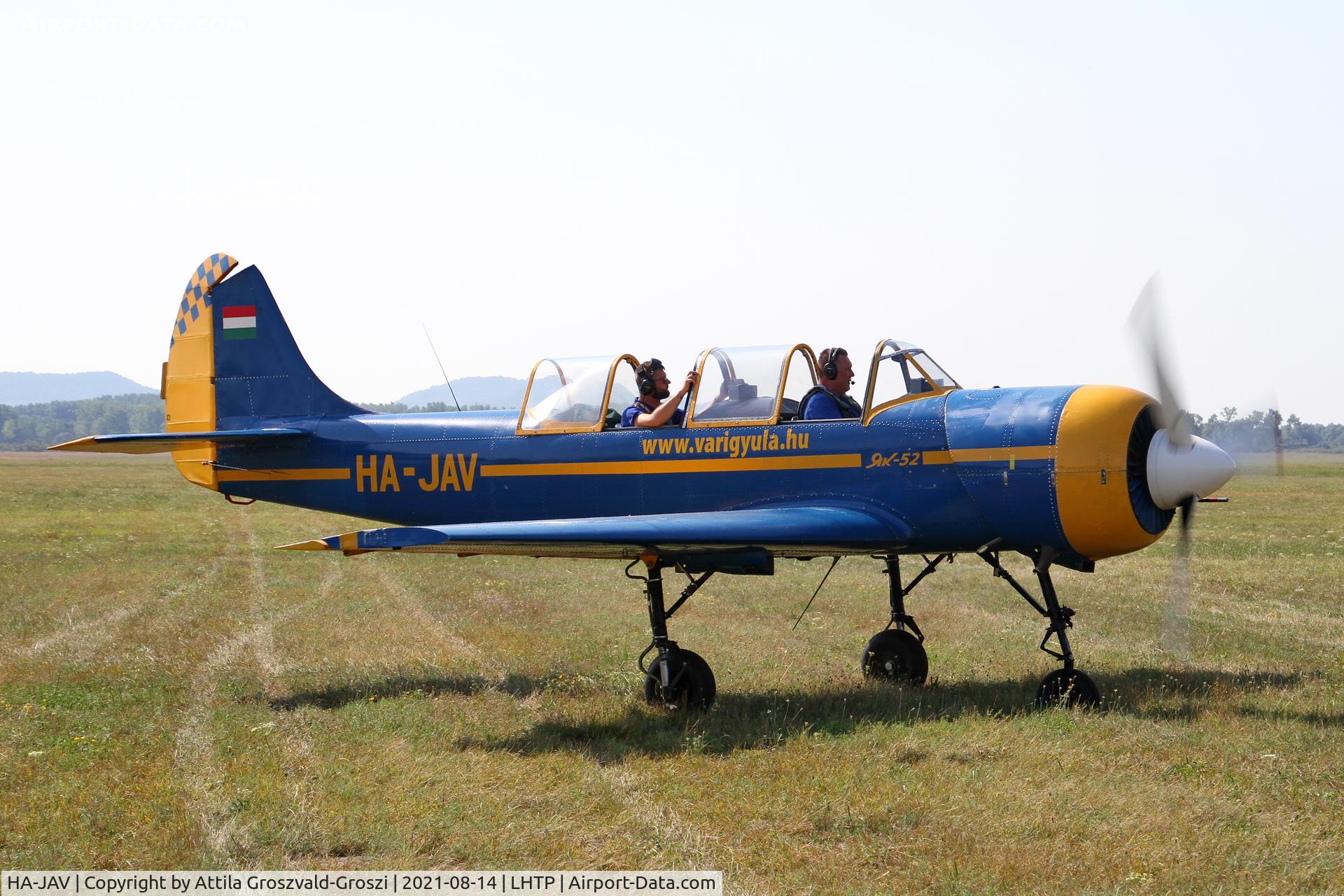 HA-JAV, 1985 Yakovlev (Aerostar) Yak-52 C/N 856008, LHTP - Tapolca Airport, Hungary