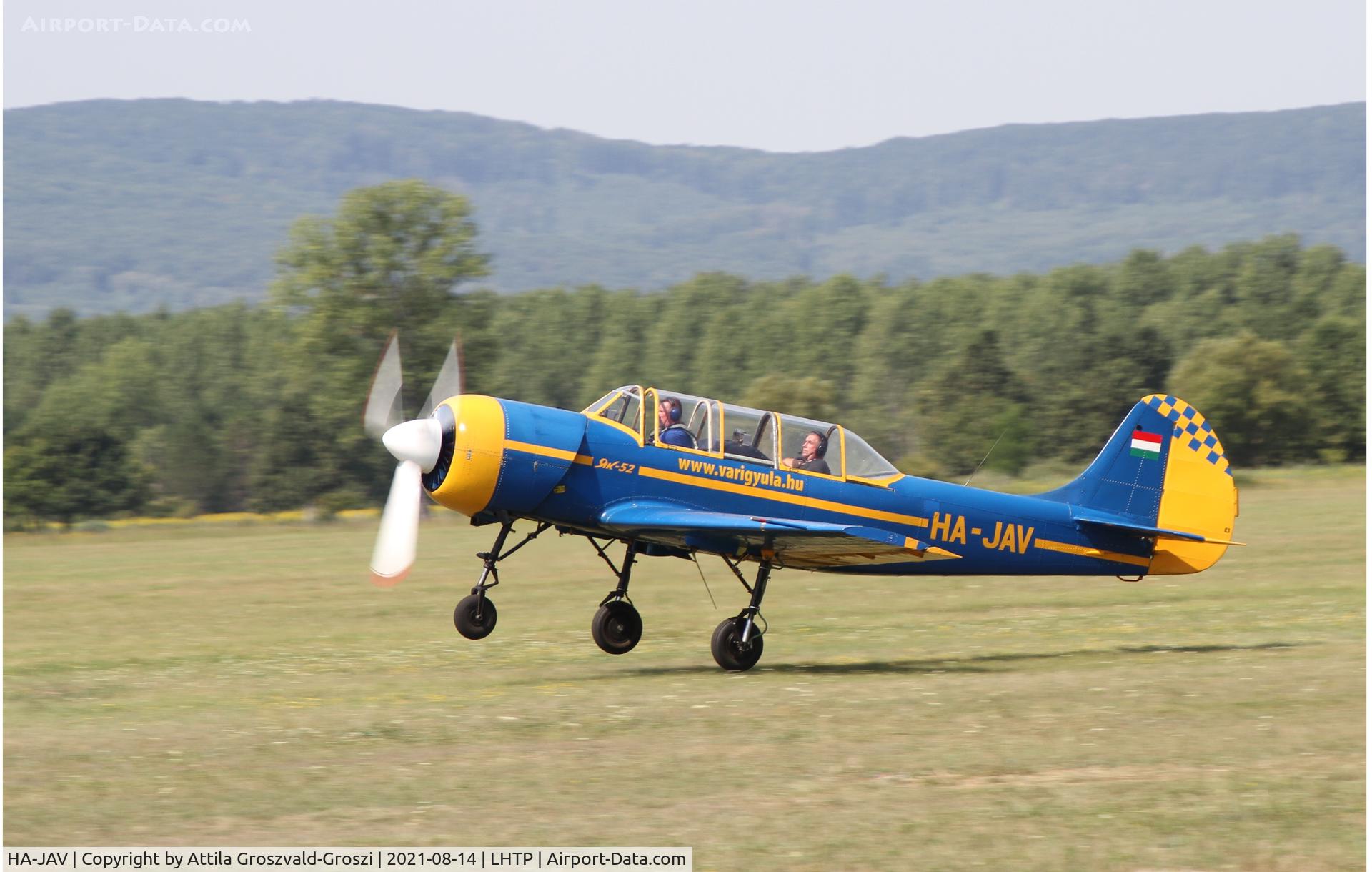 HA-JAV, 1985 Yakovlev (Aerostar) Yak-52 C/N 856008, LHTP - Tapolca Airport, Hungary
